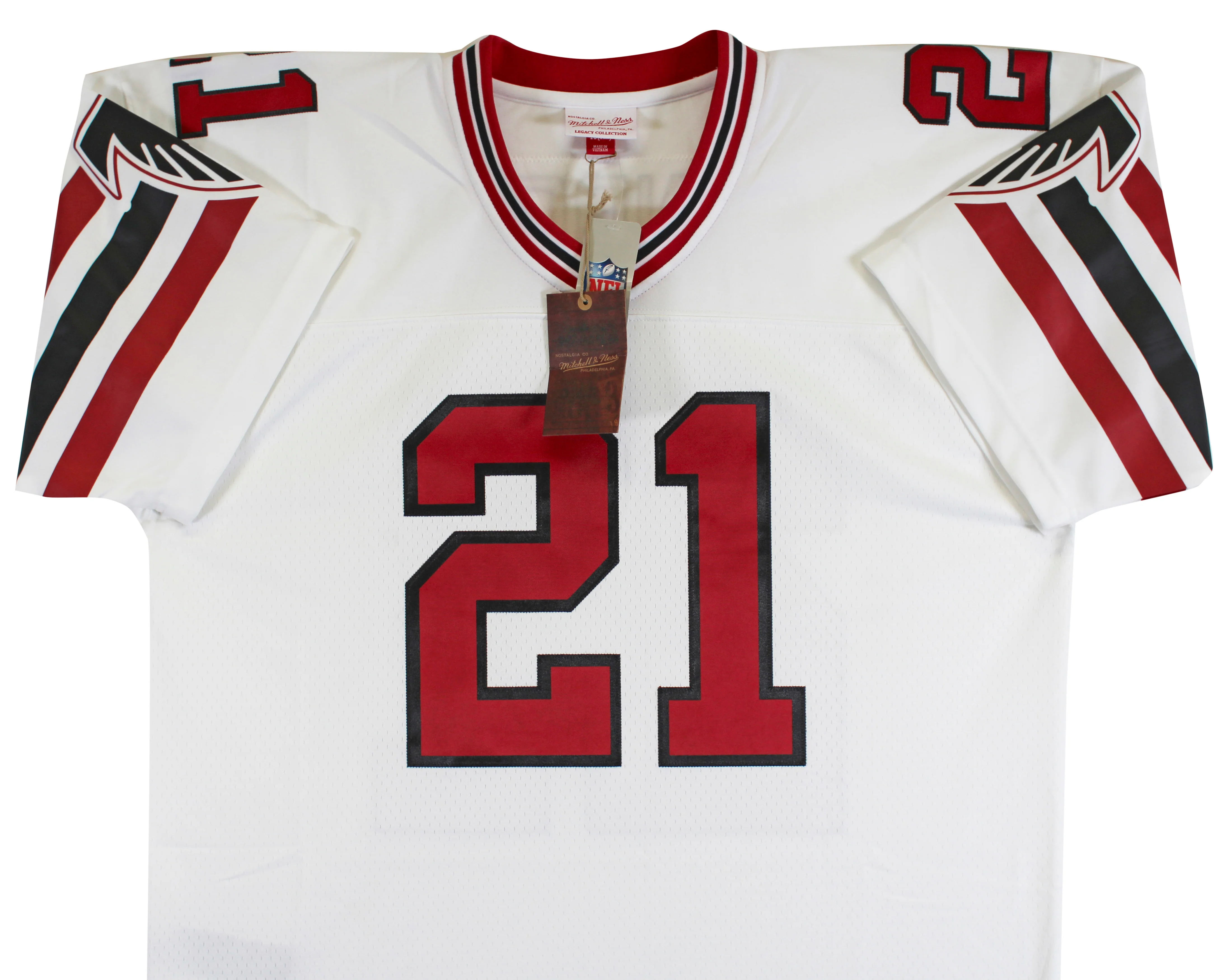 Falcons Deion Sanders "HOF 2011" Authentic Signed White M&N Jersey BAS Witnessed - Image 5