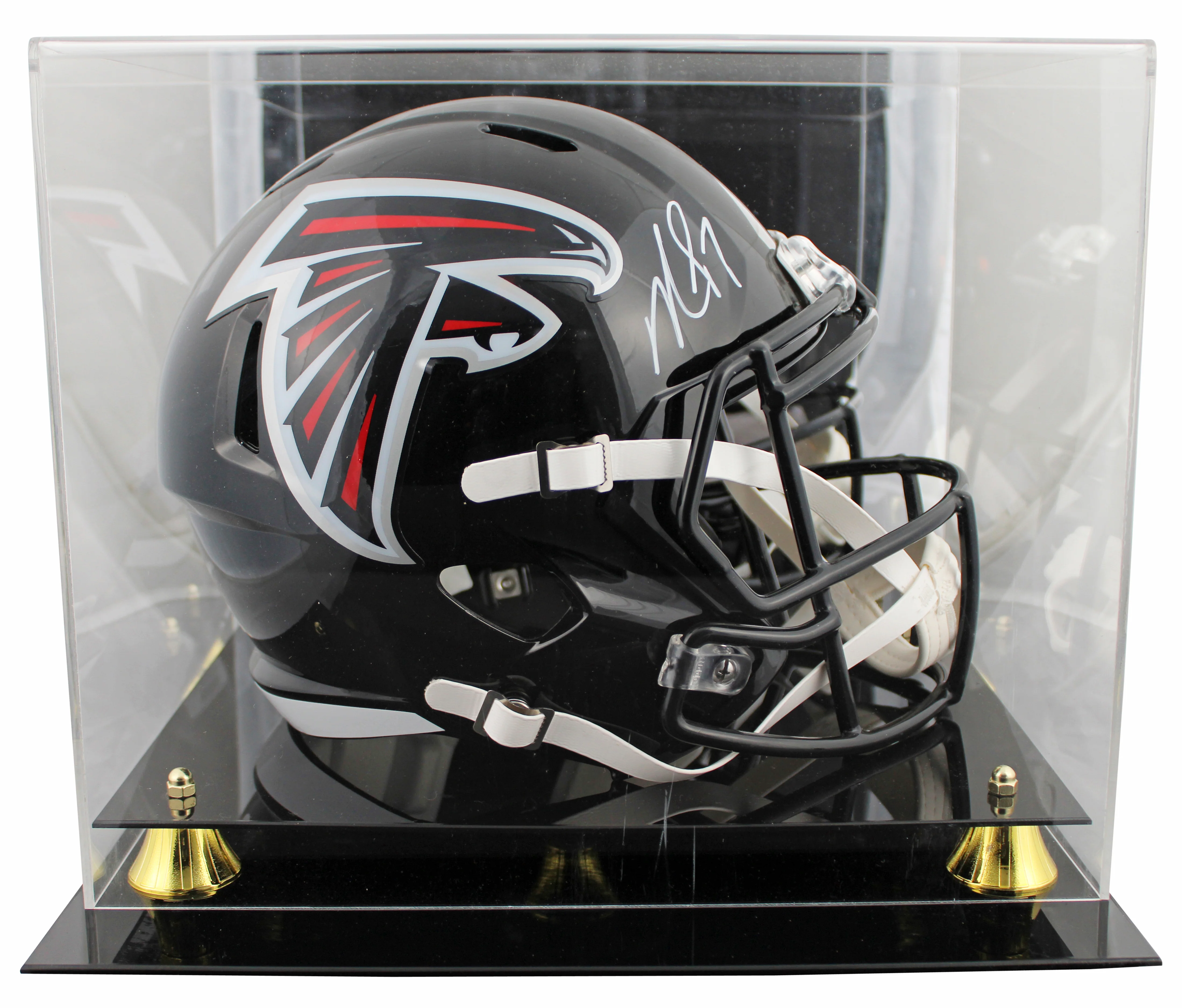 Falcons Michael Vick Signed 03-19 TB Full Size Speed Rep Helmet w/ Case BAS Wit - Image 2
