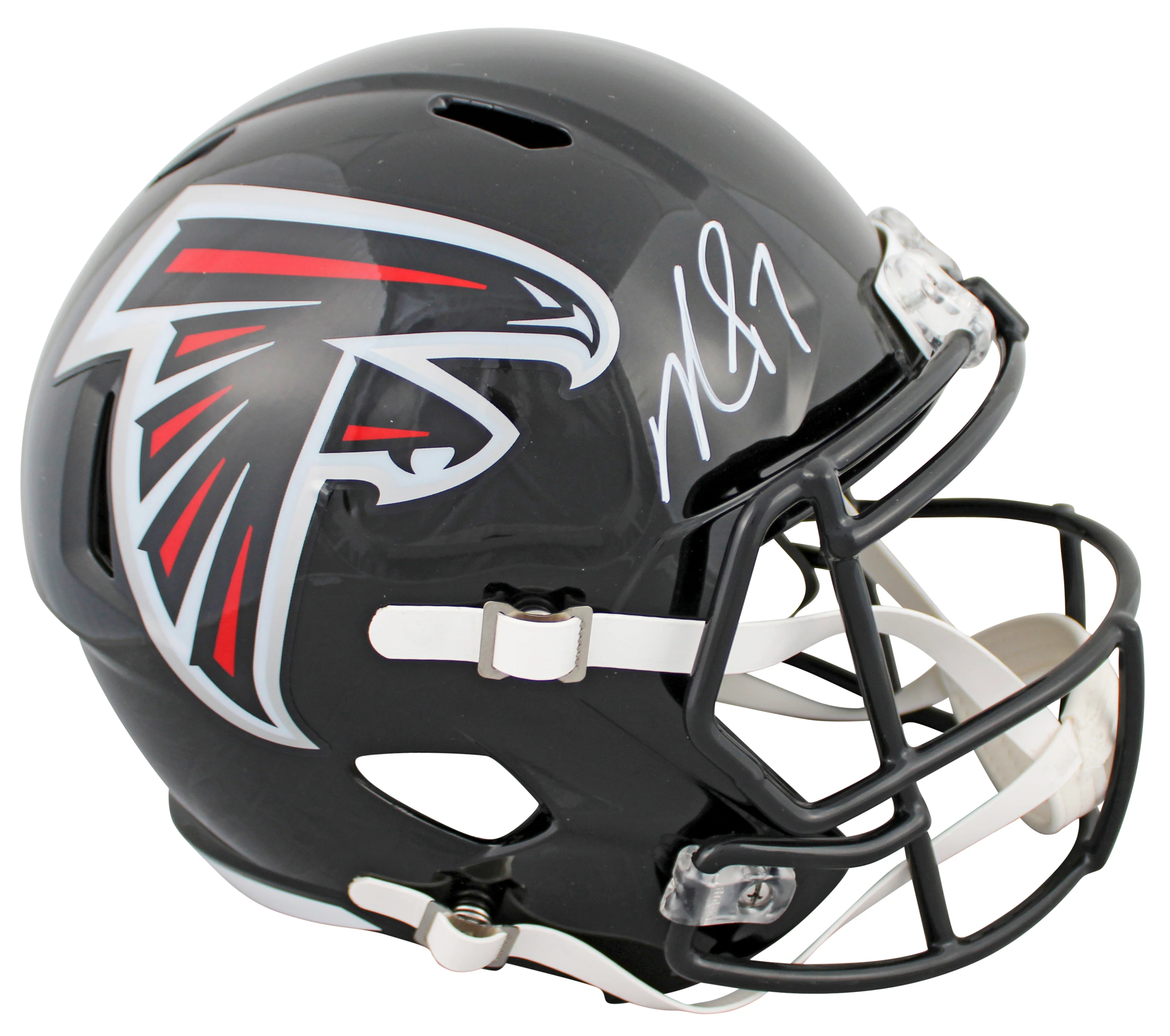 Falcons Michael Vick Signed 2003-19 TB Full Size Speed Rep Helmet BAS Witnessed - Image 2