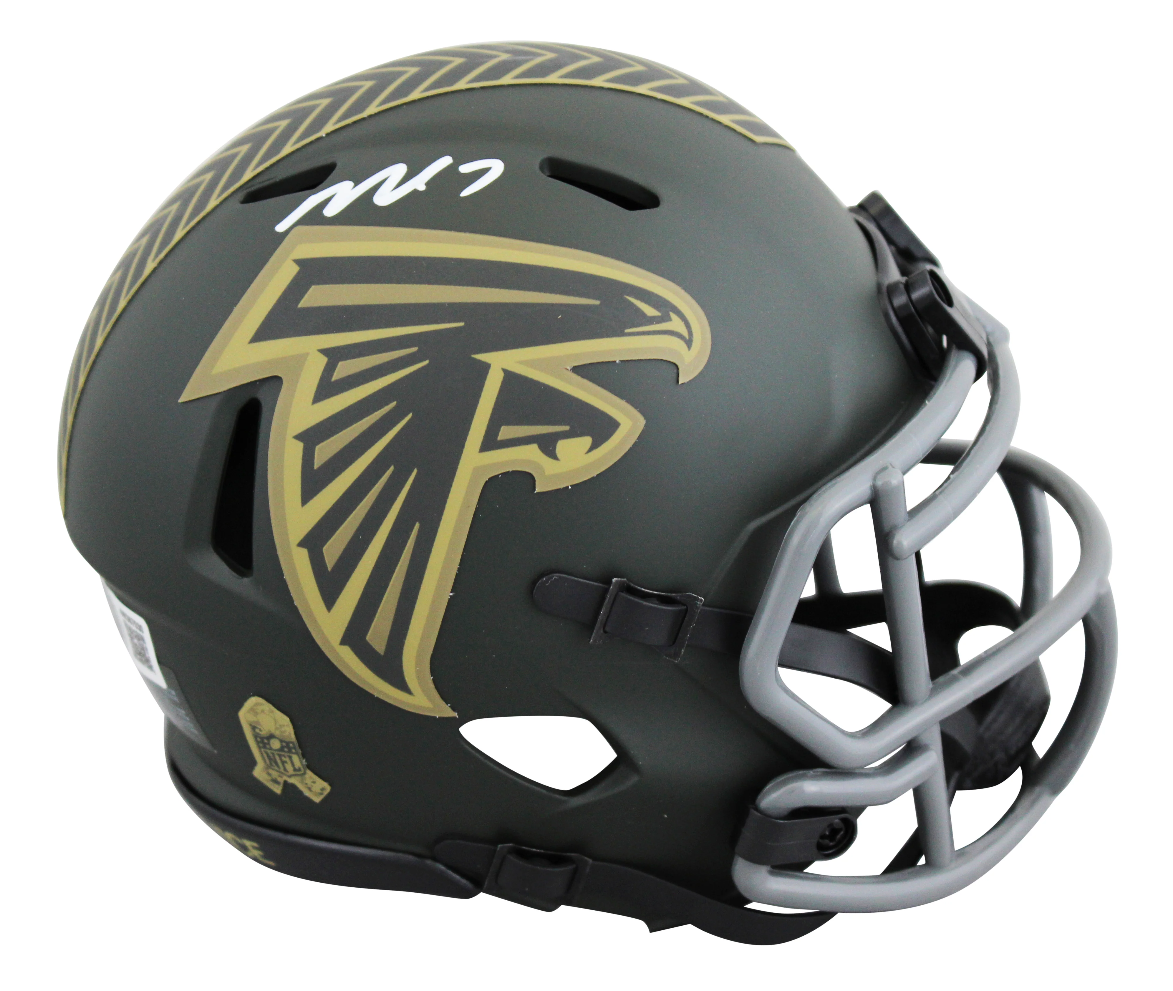 Falcons Michael Vick Signed Salute to Service IV Speed Mini Helmet W/ Case BAS W - Image 3