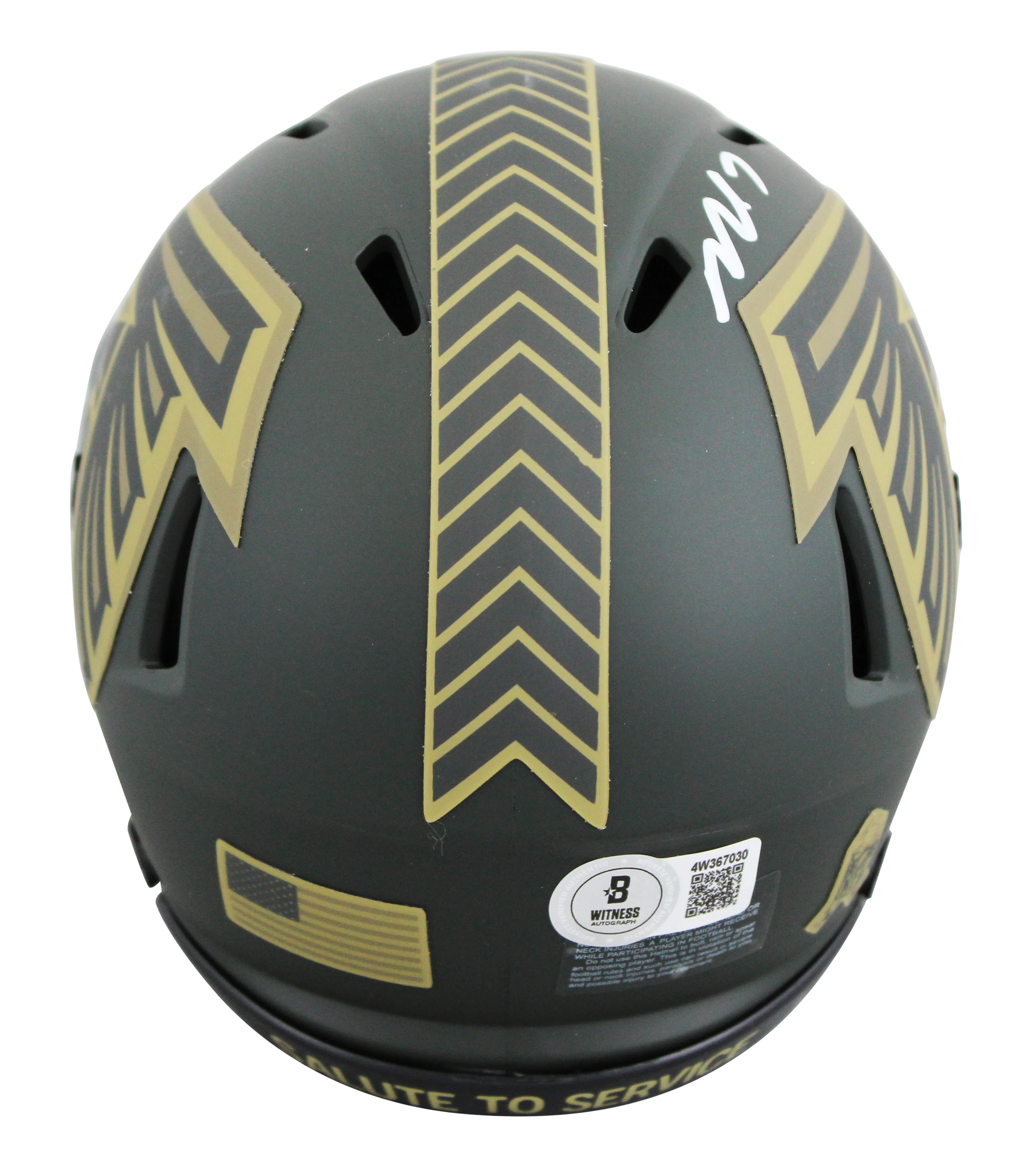 Falcons Michael Vick Signed Salute to Service IV Speed Mini Helmet W/ Case BAS W - Image 4