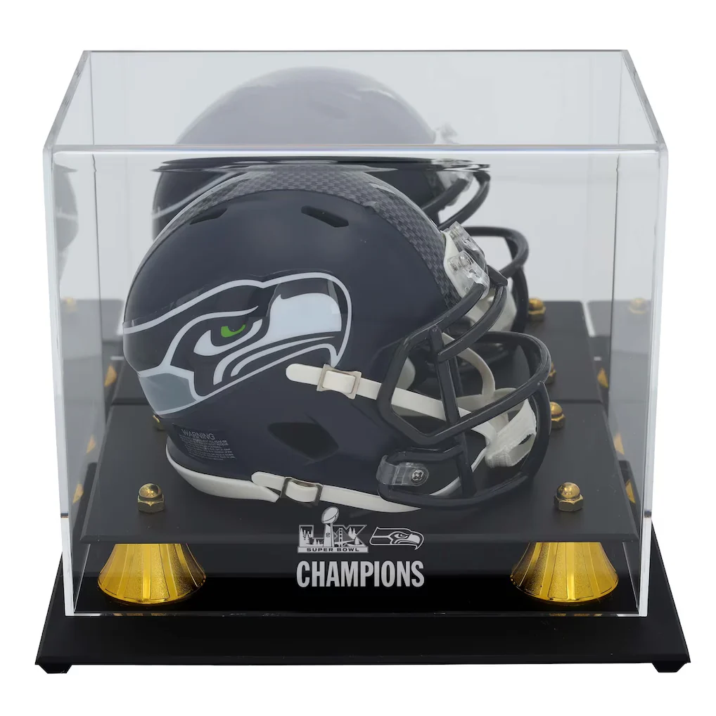 Fanatics Seahawks Super Bowl LX Champions Logo Mini Helmet Display Case With Mirror Stock #261401