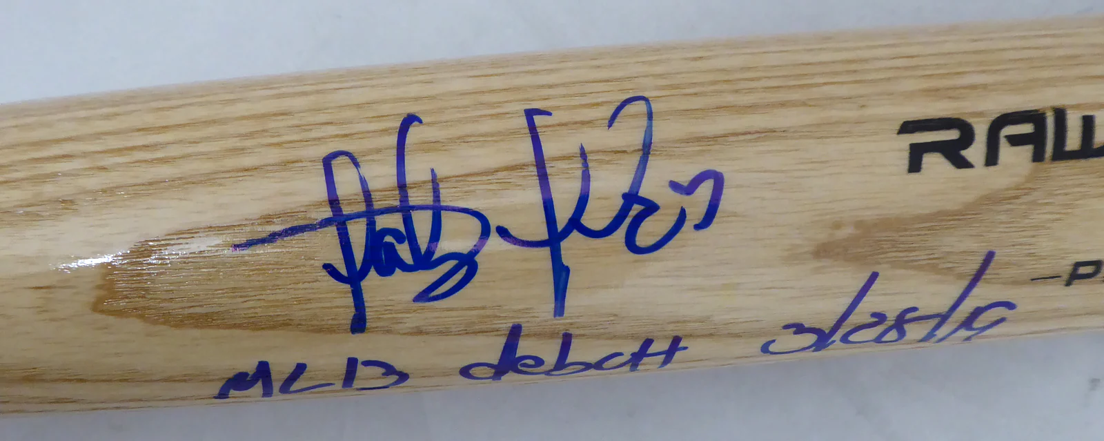 Fernando Tatis Jr. Autographed Blonde Rawlings Bat San Diego Padres "MLB Debut 3-28-19" Beckett BAS Stock #181111 - Image 3
