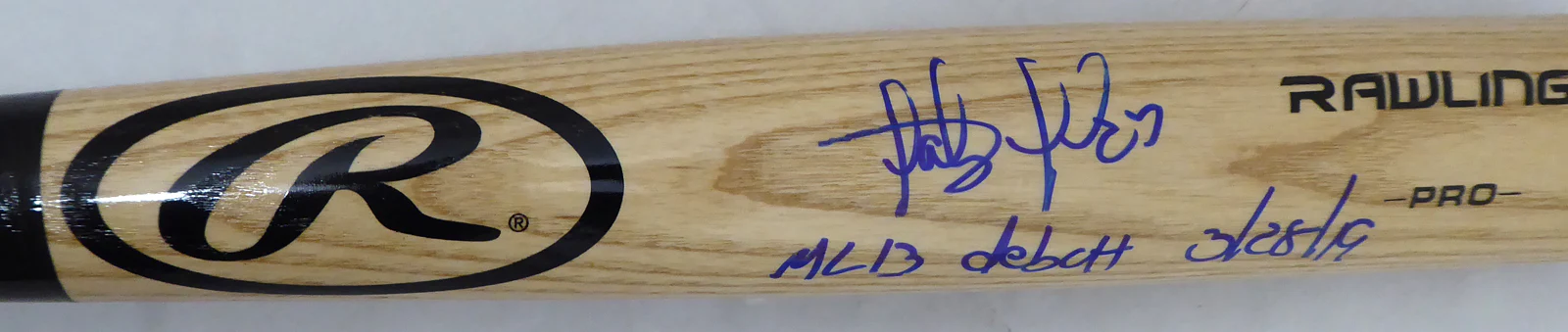 Fernando Tatis Jr. Autographed Blonde Rawlings Bat San Diego Padres "MLB Debut 3-28-19" Beckett BAS Stock #181111 - Image 5