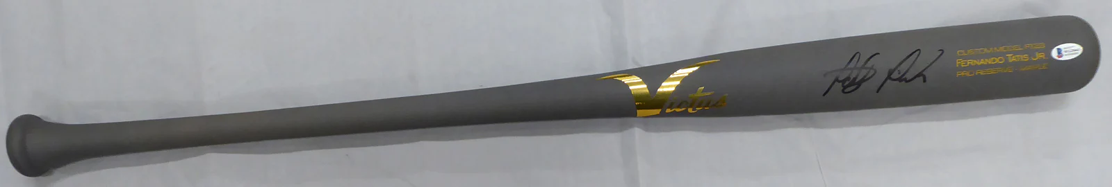 Fernando Tatis Jr. Autographed Gray Victus Game Model Bat San Diego Padres Beckett BAS Stock #189443 - Image 2