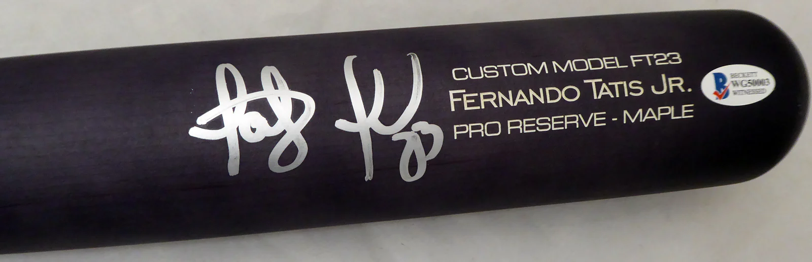 Fernando Tatis Jr. Autographed Matte Black Victus Game Model Bat San Diego Padres Beckett BAS Stock #189446 - Image 2