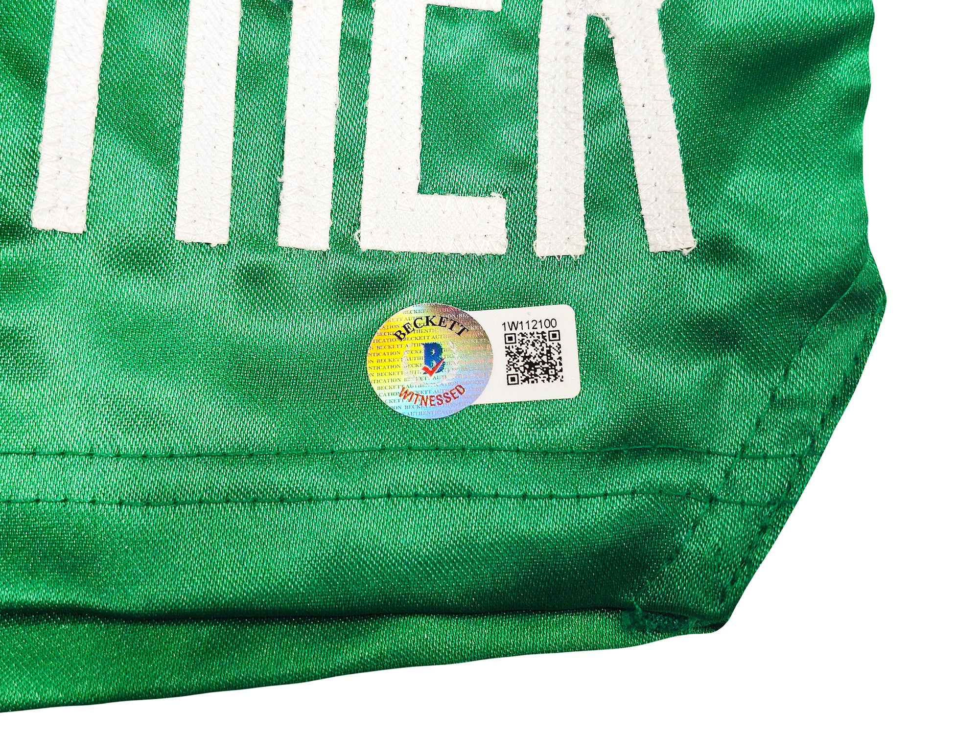 Floyd Mayweather Jr. Autographed Green Boxing Trunks Beckett BAS Witness Stock #221642 - Image 3