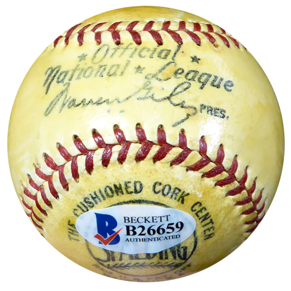 Forest "Woody" Jensen Autographed Official NL Giles Baseball Pittsburgh Pirates Vintage Beckett BAS #B26659 - Image 5