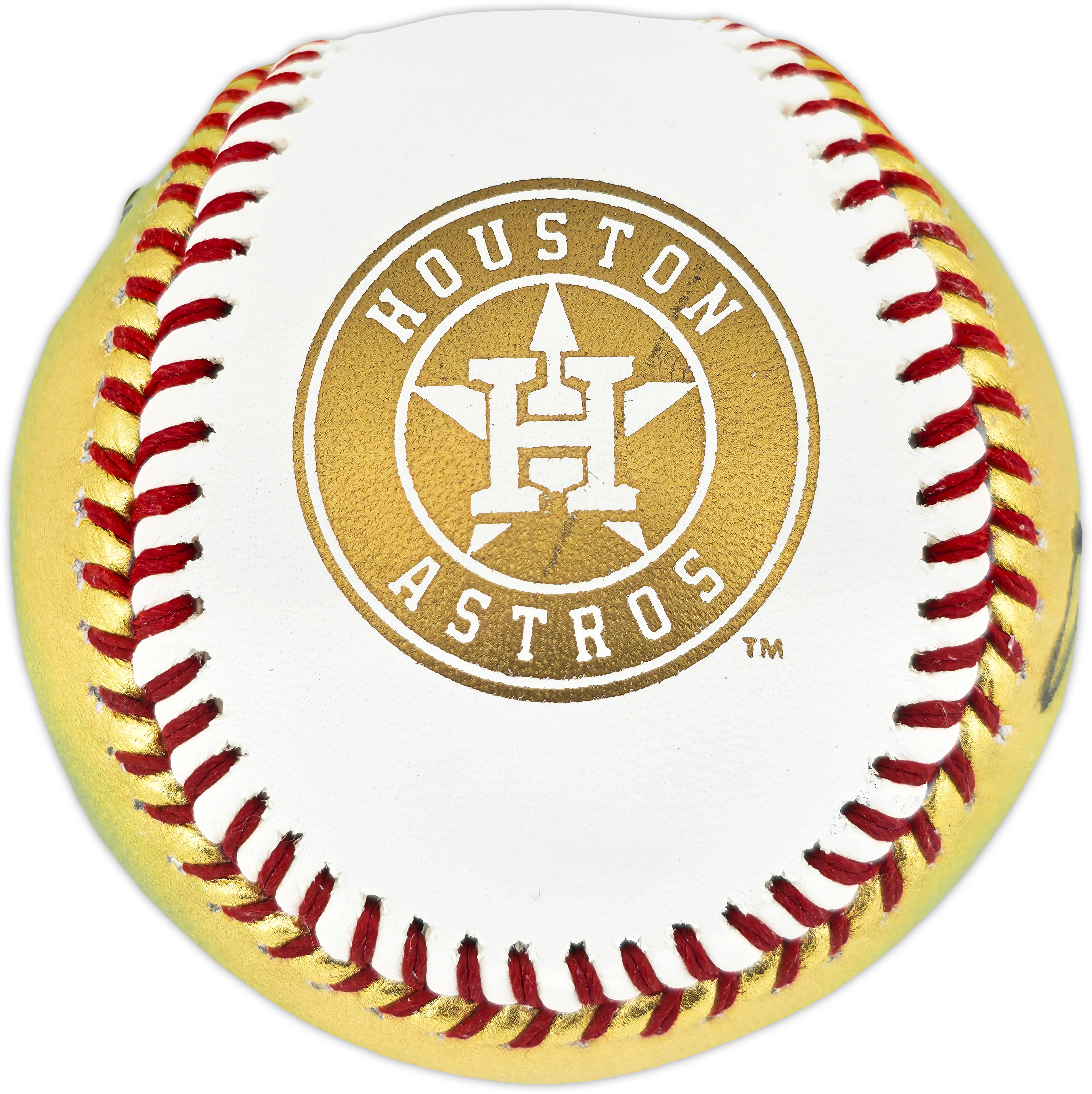 Framber Valdez Autographed Official Gold 2022 World Series Logo Baseball Houston Astros Beckett BAS Witness #W539262 - Image 3