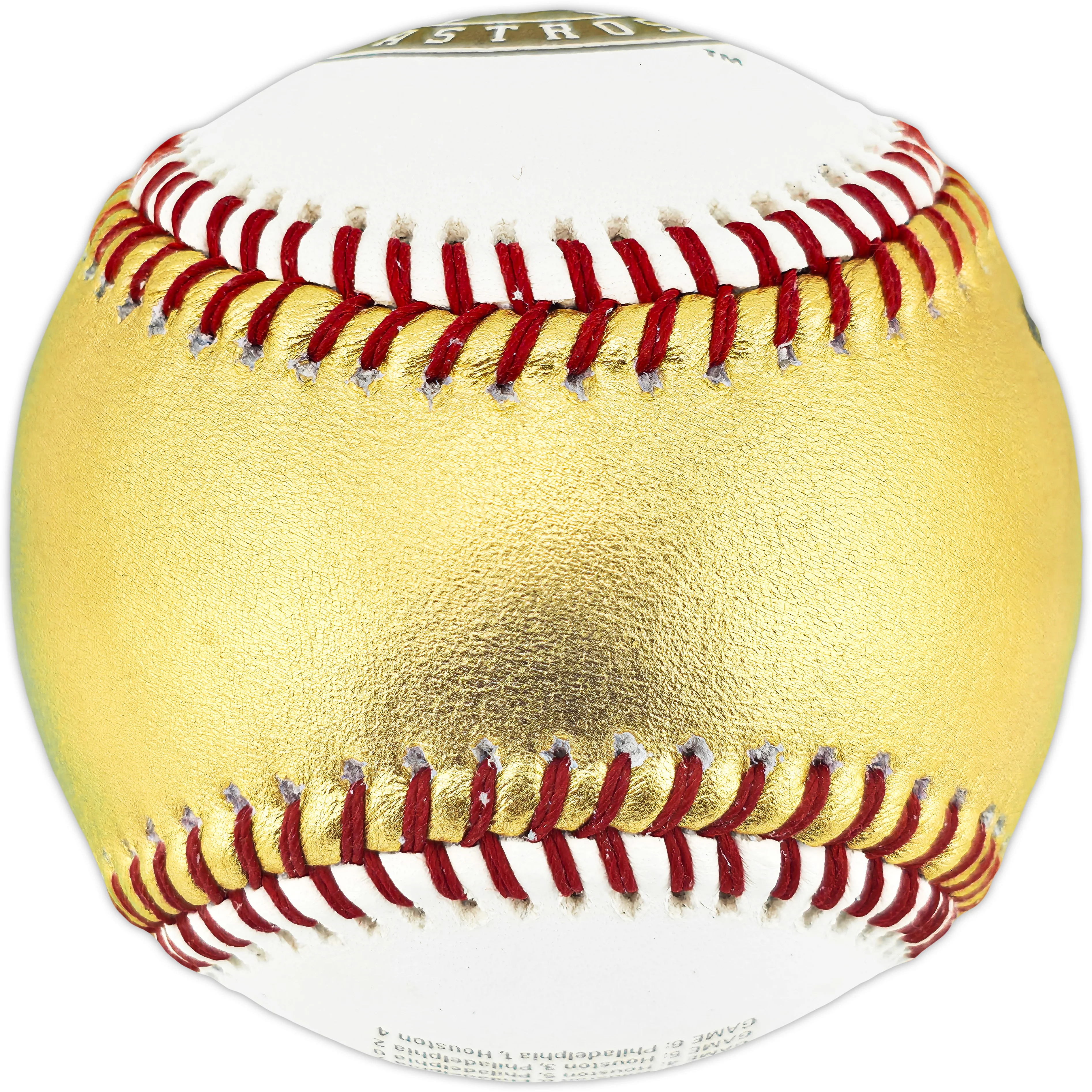 Framber Valdez Autographed Official Gold 2022 World Series Logo Baseball Houston Astros Beckett BAS Witness #W539262 - Image 5
