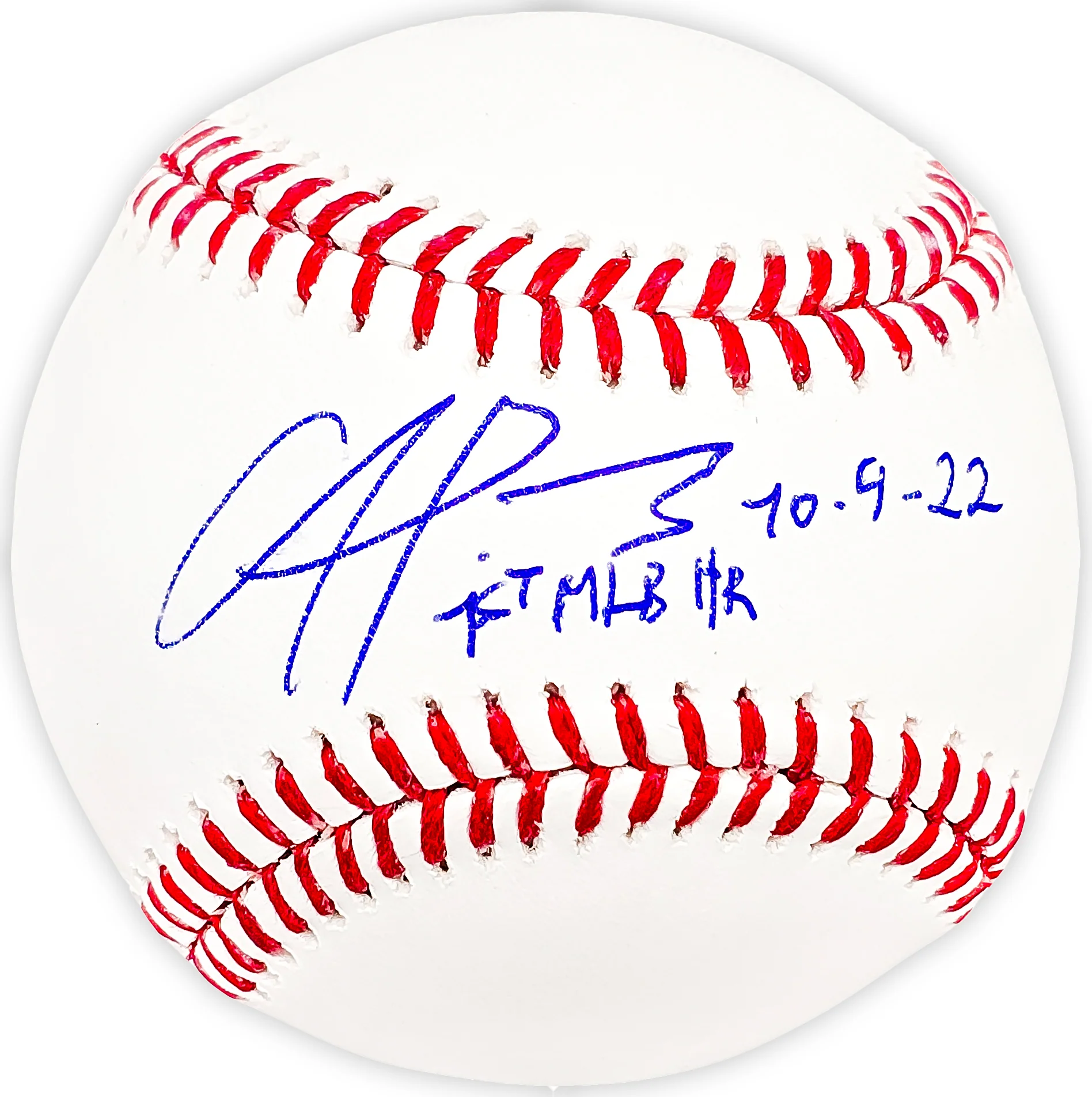 Francisco Alvarez Autographed Official MLB Baseball New York Mets "1st MLB HR 10.4.22" Beckett BAS Witness Stock #218616 - Image 2