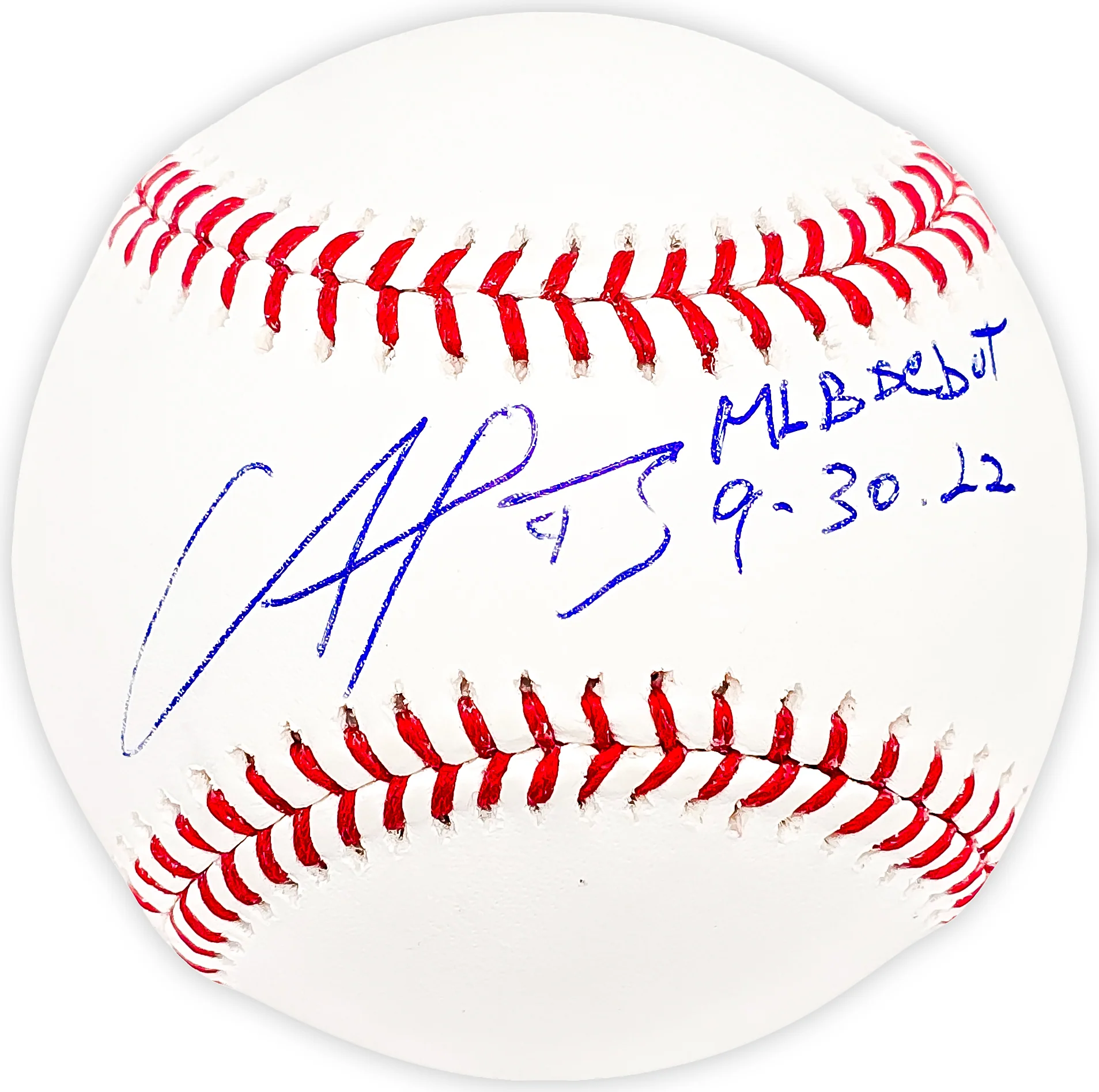 Francisco Alvarez Autographed Official MLB Baseball New York Mets "MLB Debut 9.30.22" Beckett BAS Witness Stock #218617 - Image 2