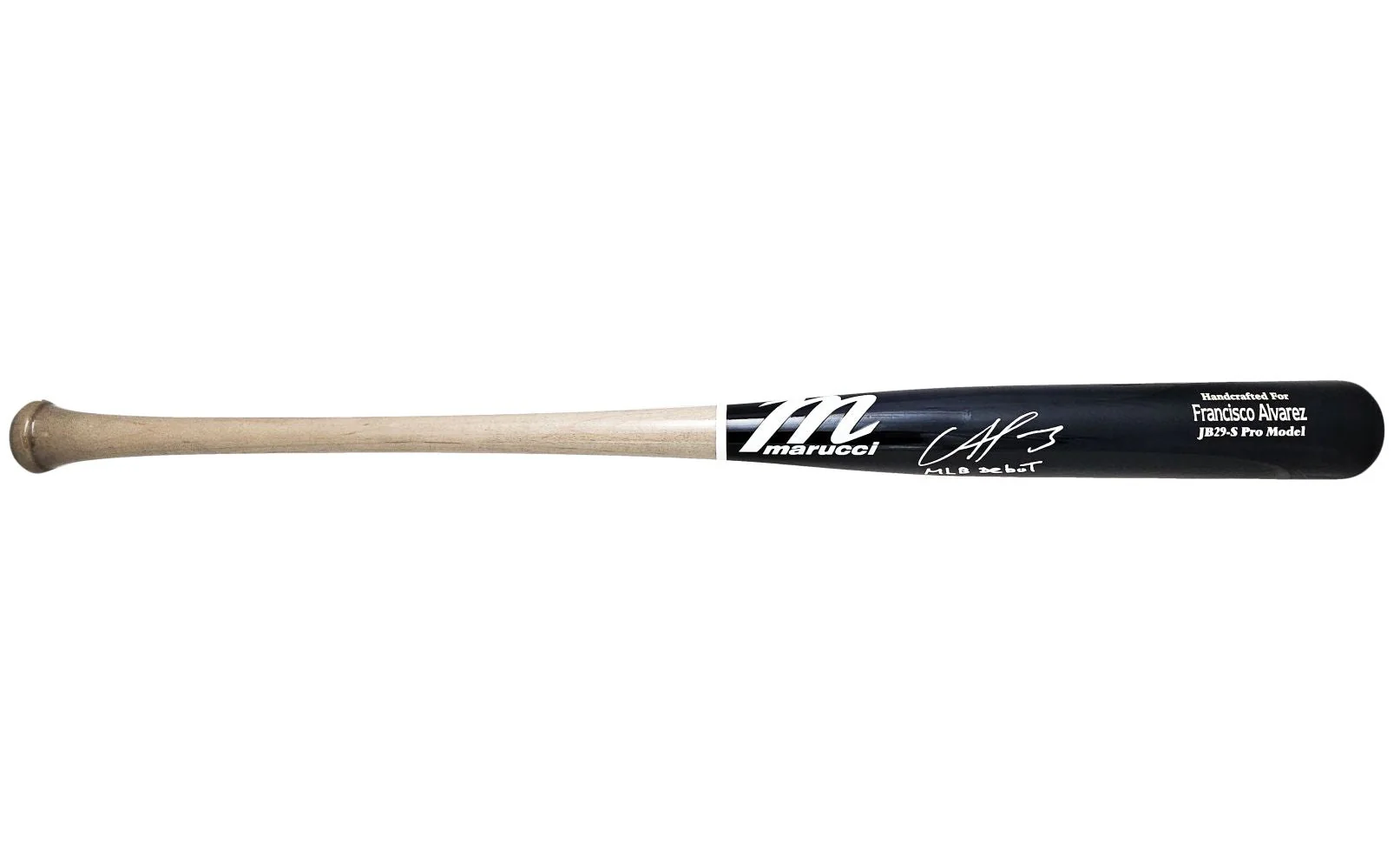 Francisco Alvarez New York Mets Signed Marucci Model Bat MLB Debut 9-30-22 BAS