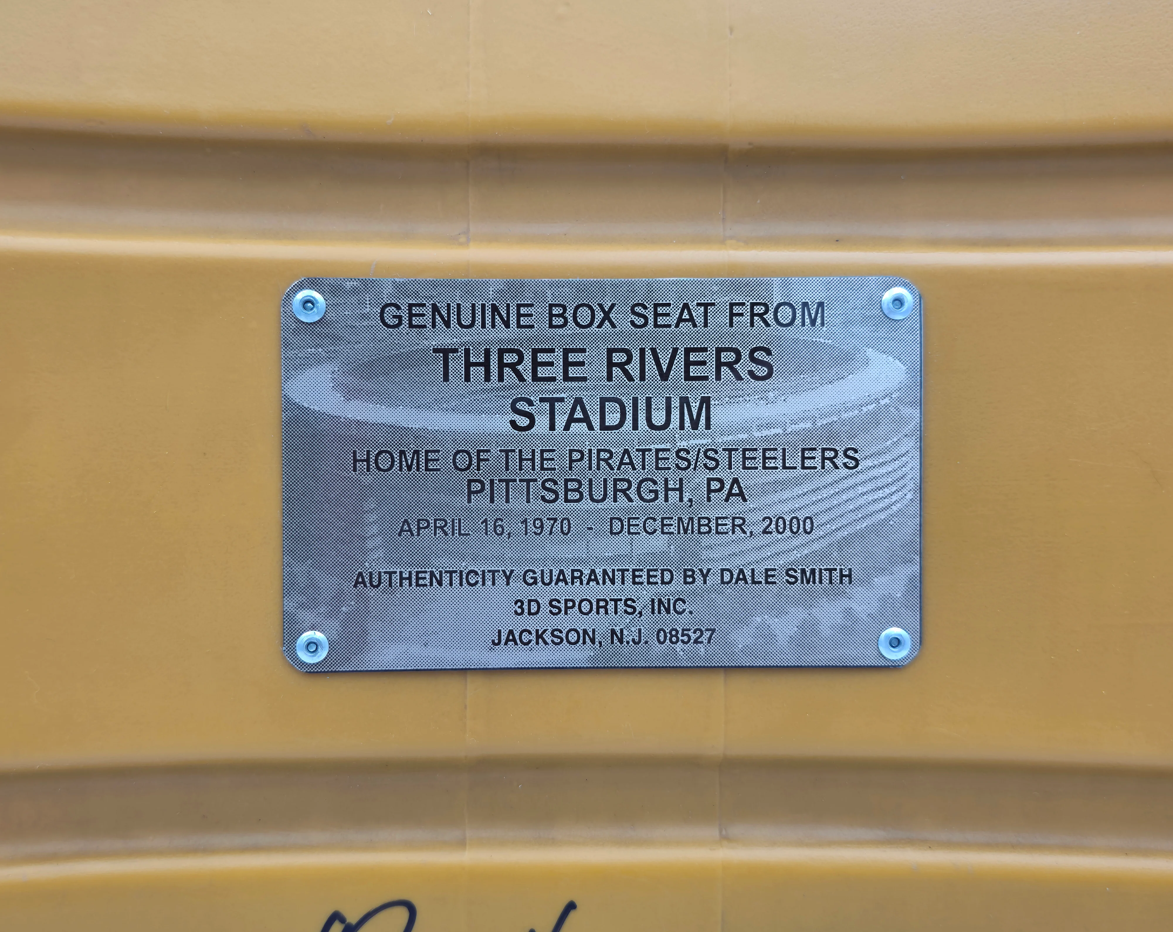 Franco Harris Autographed Three Rivers Stadium Seat Pittsburgh Steelers "Immaculate Reception 12-23-72" #1/10 Steiner Holo SKU #261737 - Image 3