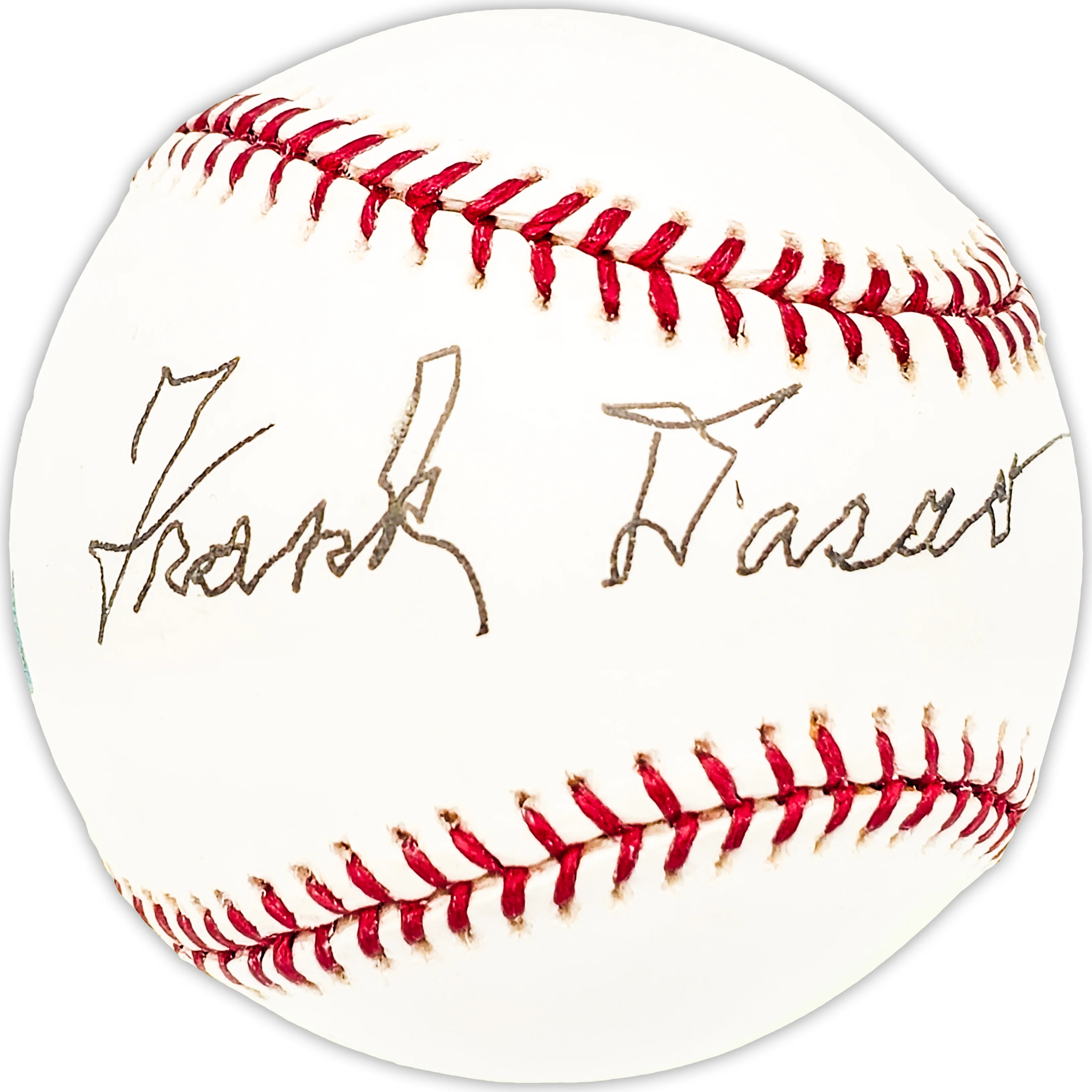 Frank Dasso Autographed Official MLB Baseball Cincinnati Reds Beckett BAS QR #BM25296