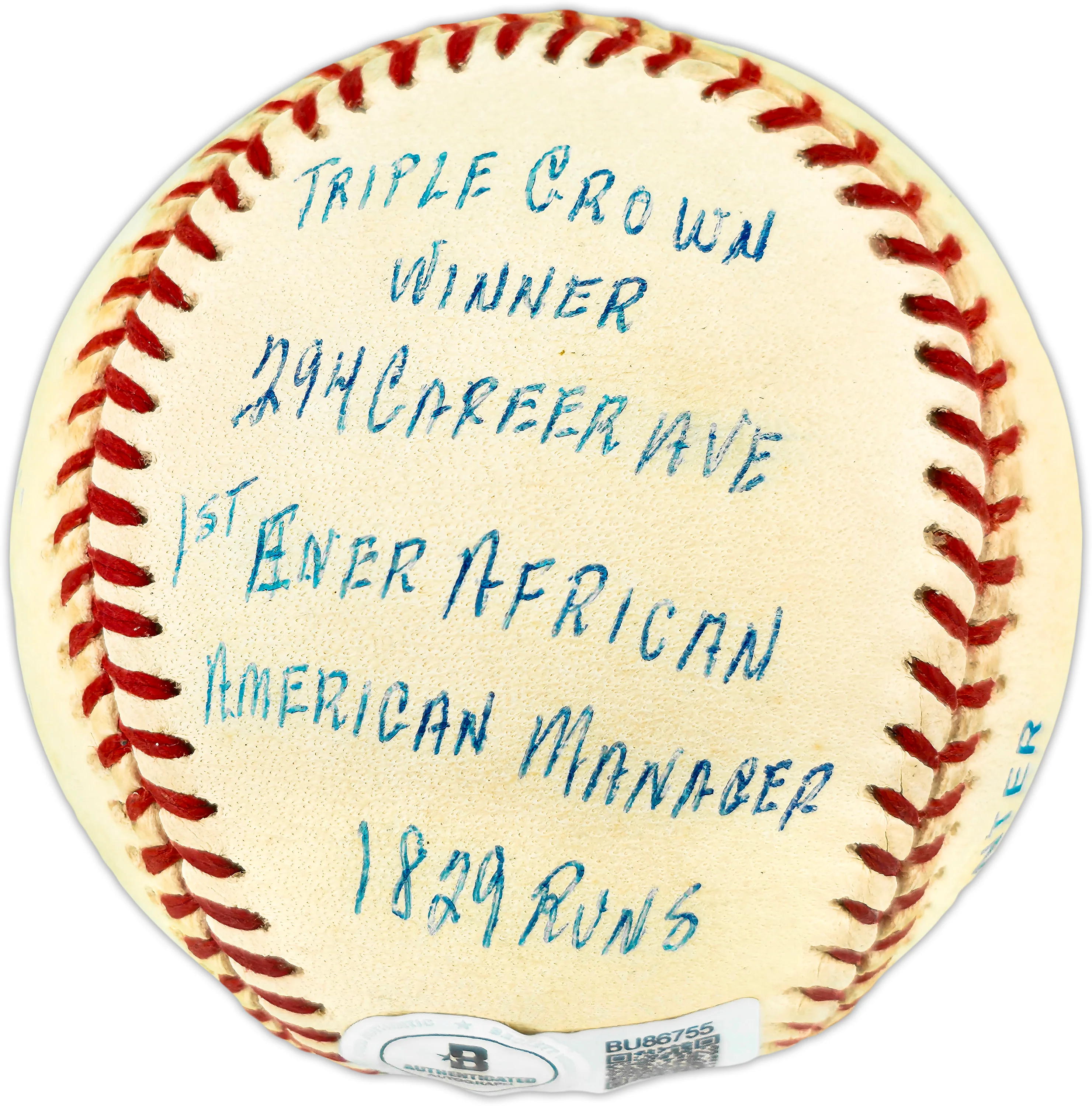 Frank Robinson Autographed Official AL Statball Baseball Baltimore Orioles 16 Inscriptions #99/1000 Beckett BAS QR #BU86755 - Image 2