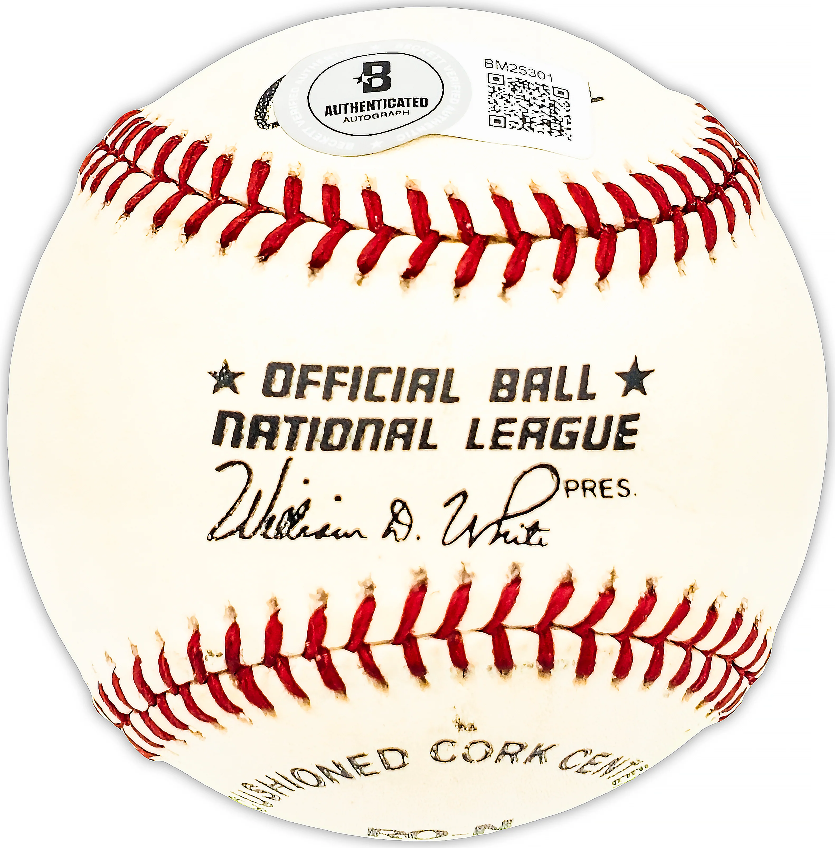 Frank Secory Autographed Official NL Baseball New York Yankees, Chicago Cubs Beckett BAS QR #BM25301 - Image 2