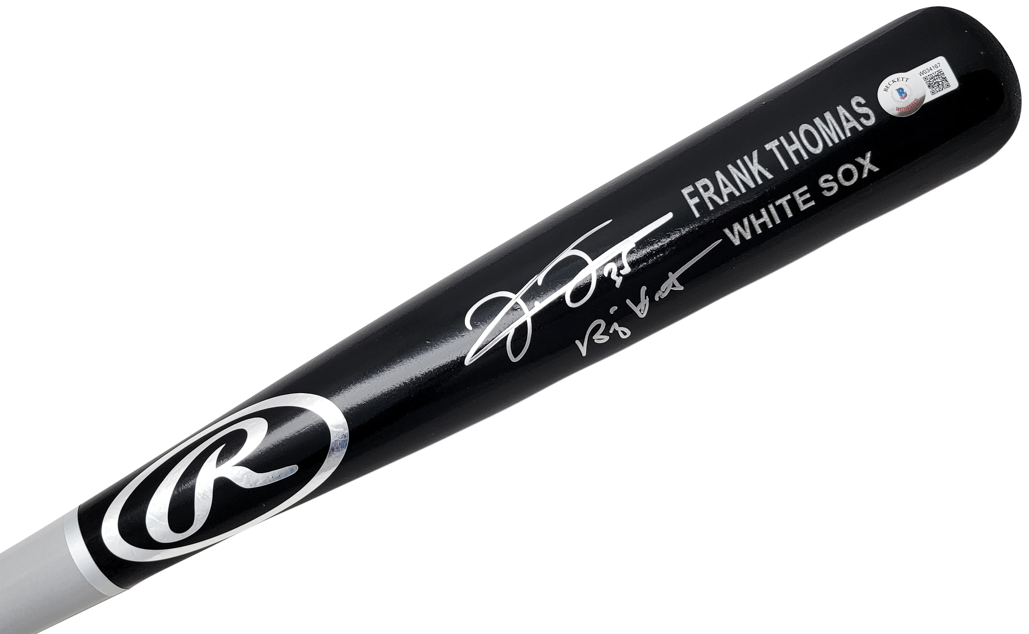 Frank Thomas Autographed Black & Grey Rawlings Game Model Bat Chicago White Sox "Big Hurt" Beckett BAS Witness Stock #209066 - Image 3