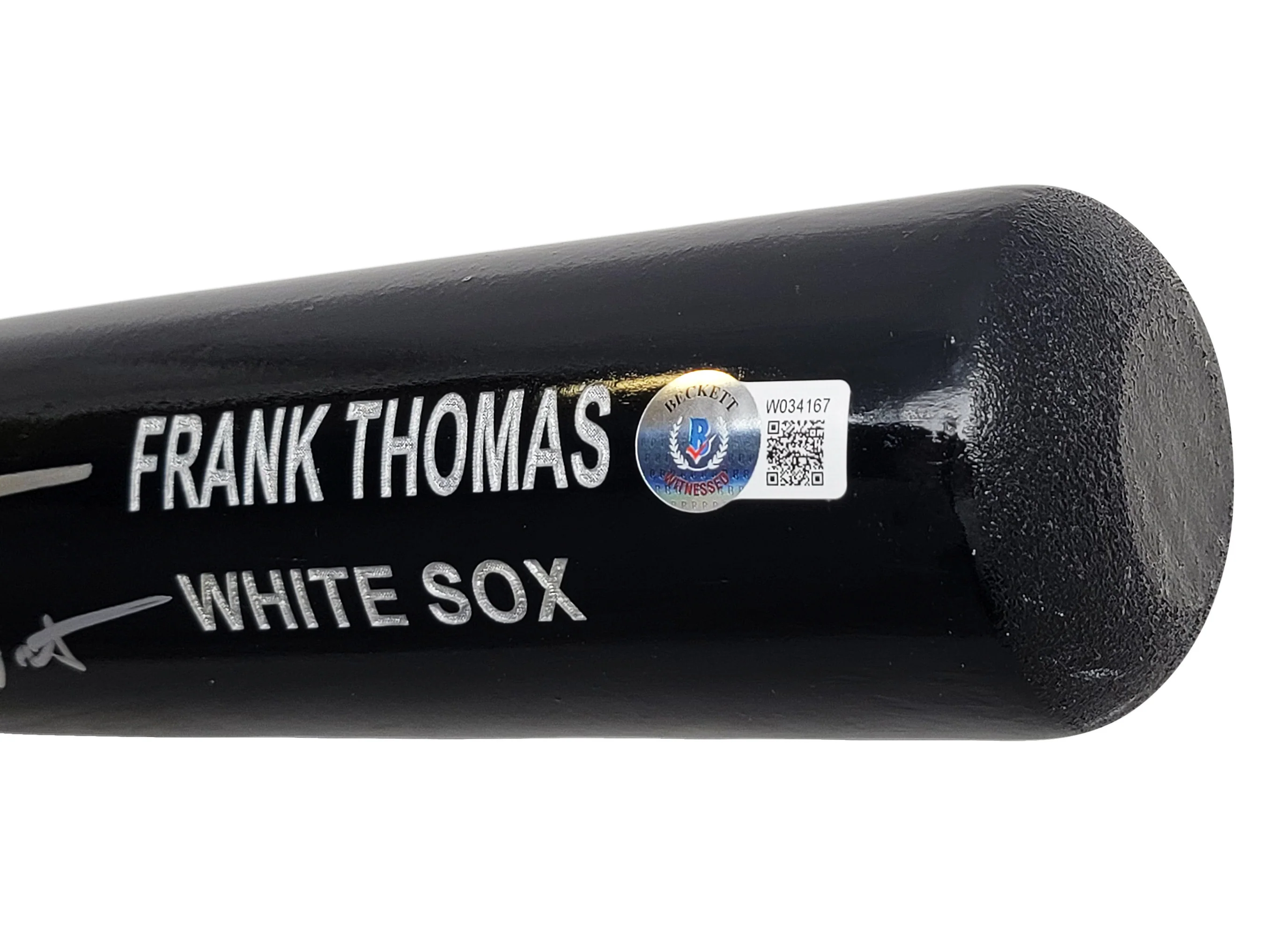 Frank Thomas Autographed Black & Grey Rawlings Game Model Bat Chicago White Sox "Big Hurt" Beckett BAS Witness Stock #209066 - Image 5