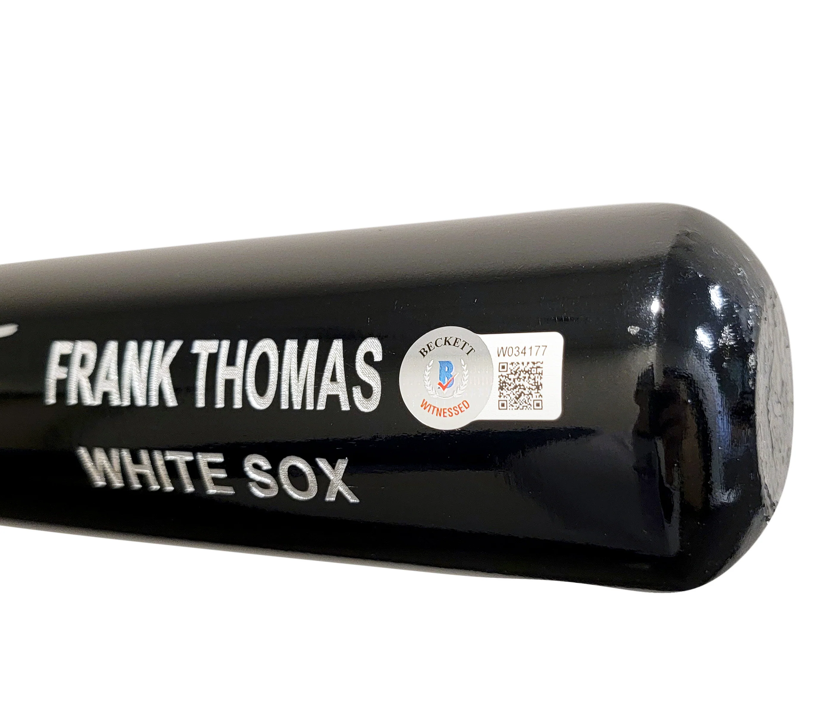 Frank Thomas Autographed Black Rawlings Game Model Bat Chicago White Sox "Big Hurt" Beckett BAS Witness Stock #209064 - Image 5