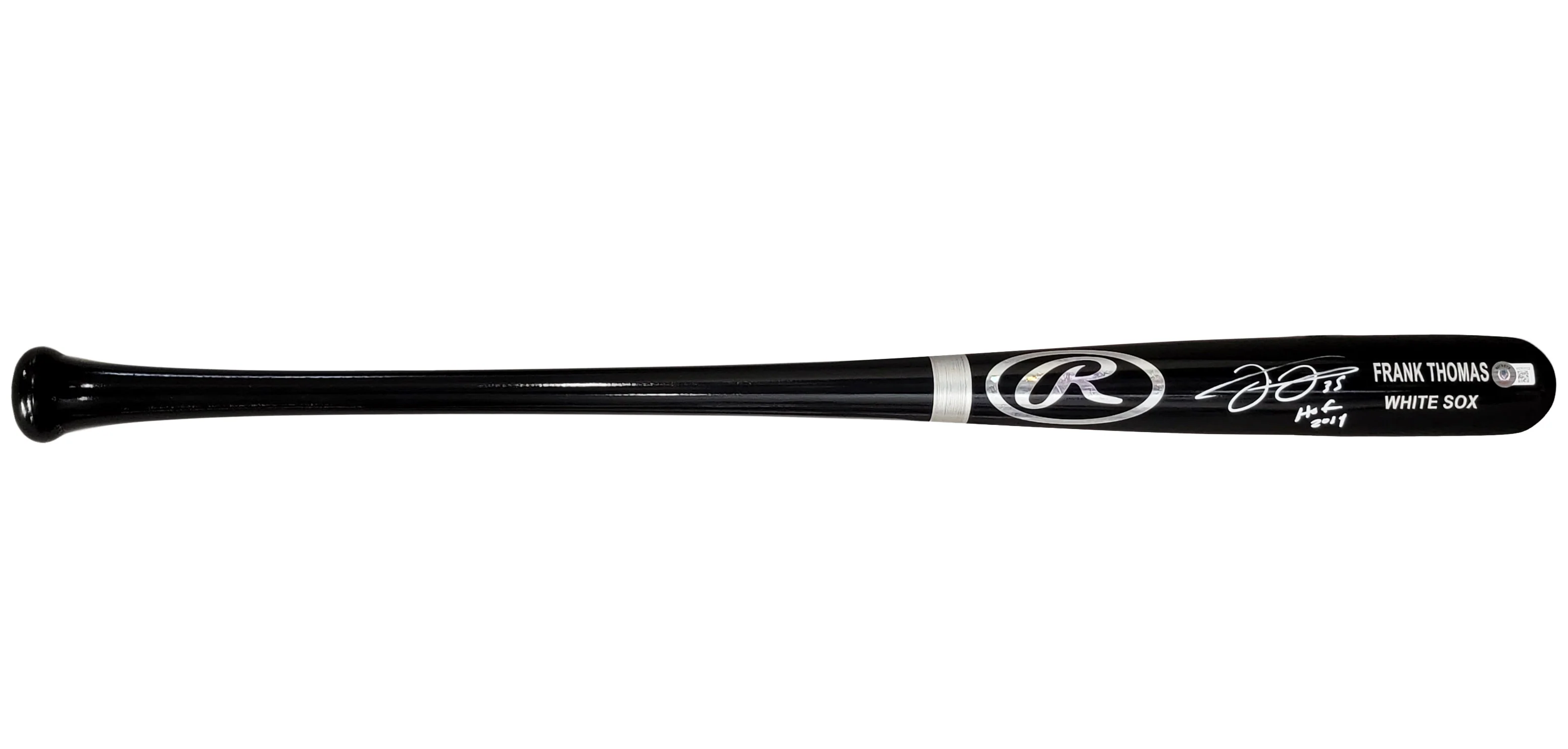 Frank Thomas Autographed Black Rawlings Game Model Bat Chicago White Sox "HOF 2014" Beckett BAS Witness Stock #208241 - Image 2