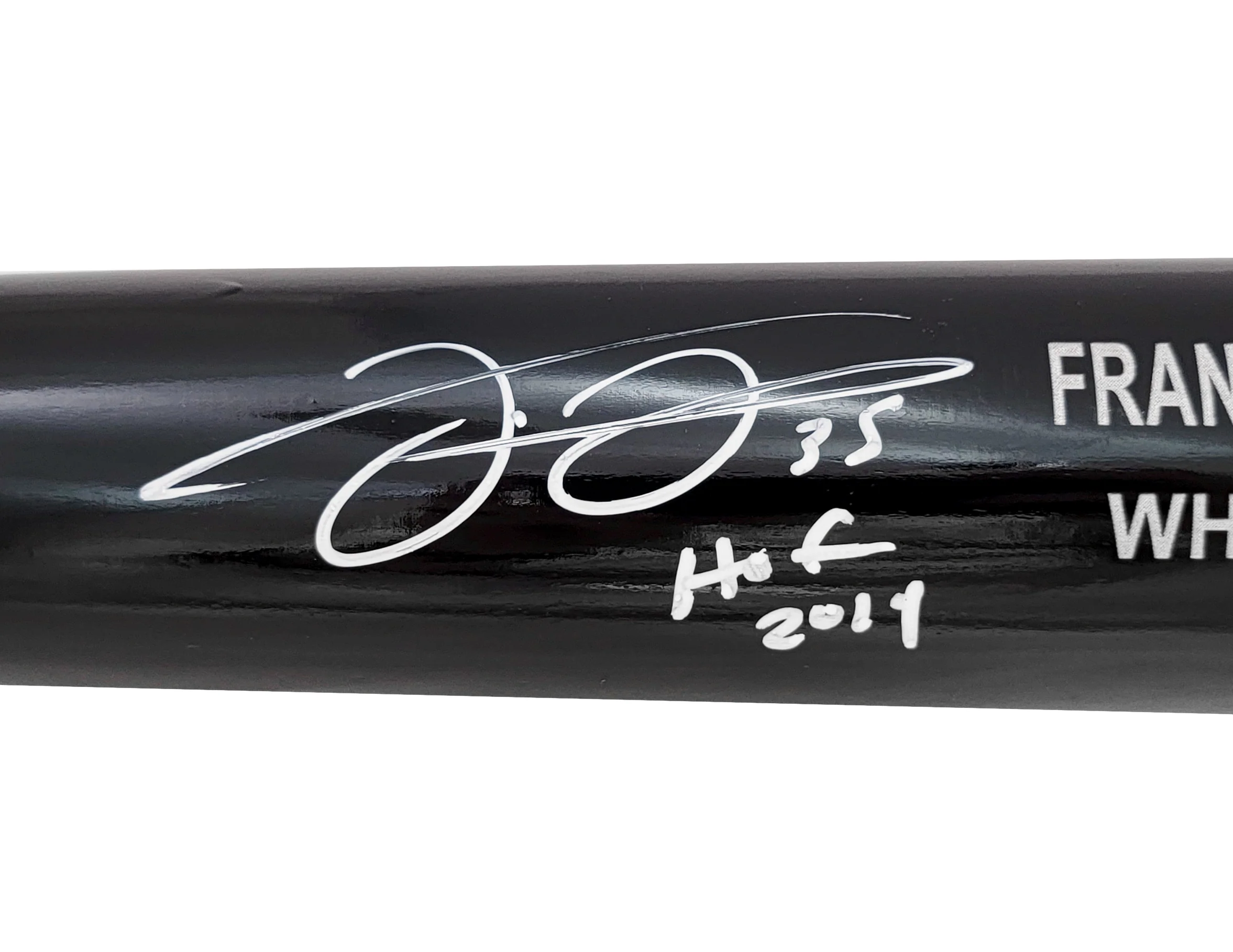 Frank Thomas Autographed Black Rawlings Game Model Bat Chicago White Sox "HOF 2014" Beckett BAS Witness Stock #208241 - Image 4