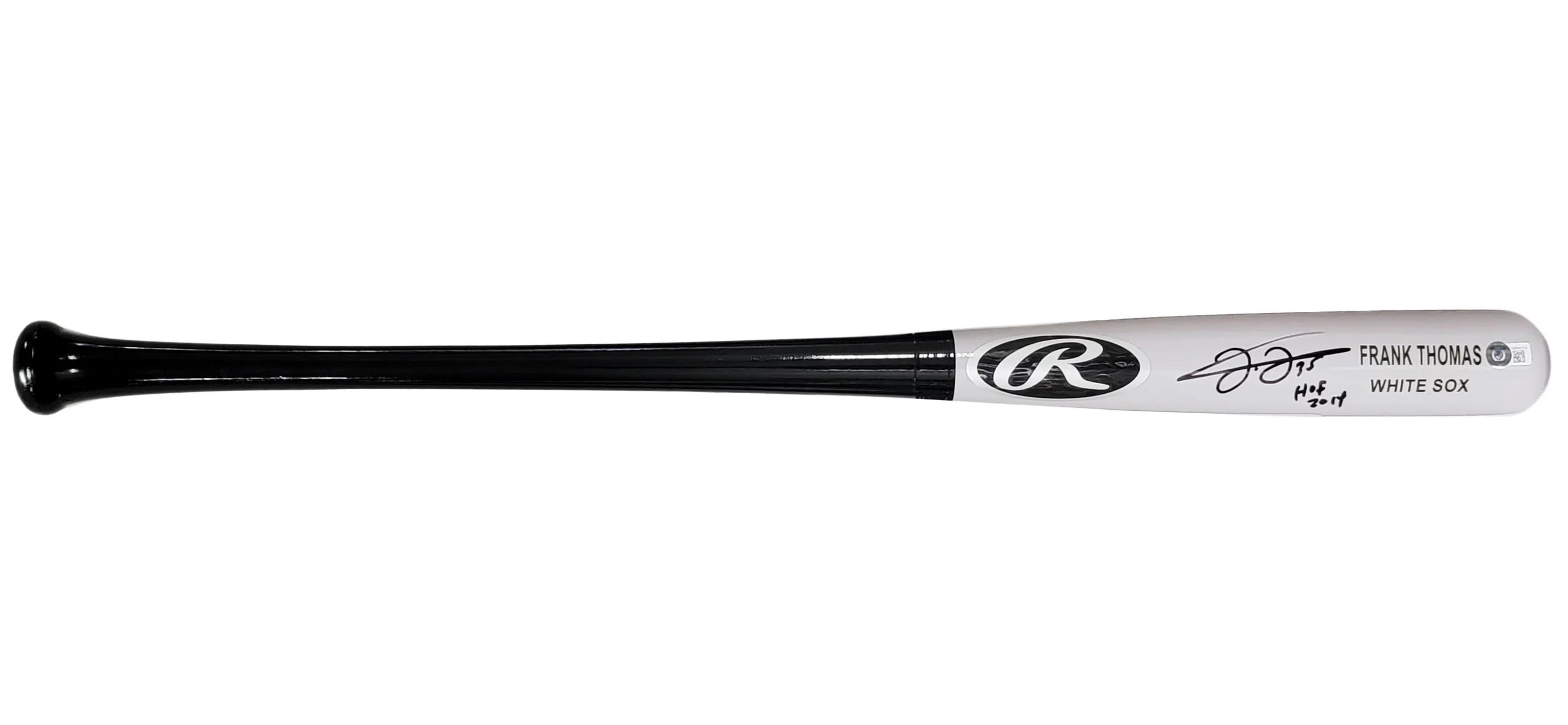 Frank Thomas Autographed Gray Rawlings Game Model Bat Chicago White Sox "HOF 2014" Beckett BAS Witness Stock #208242 - Image 2