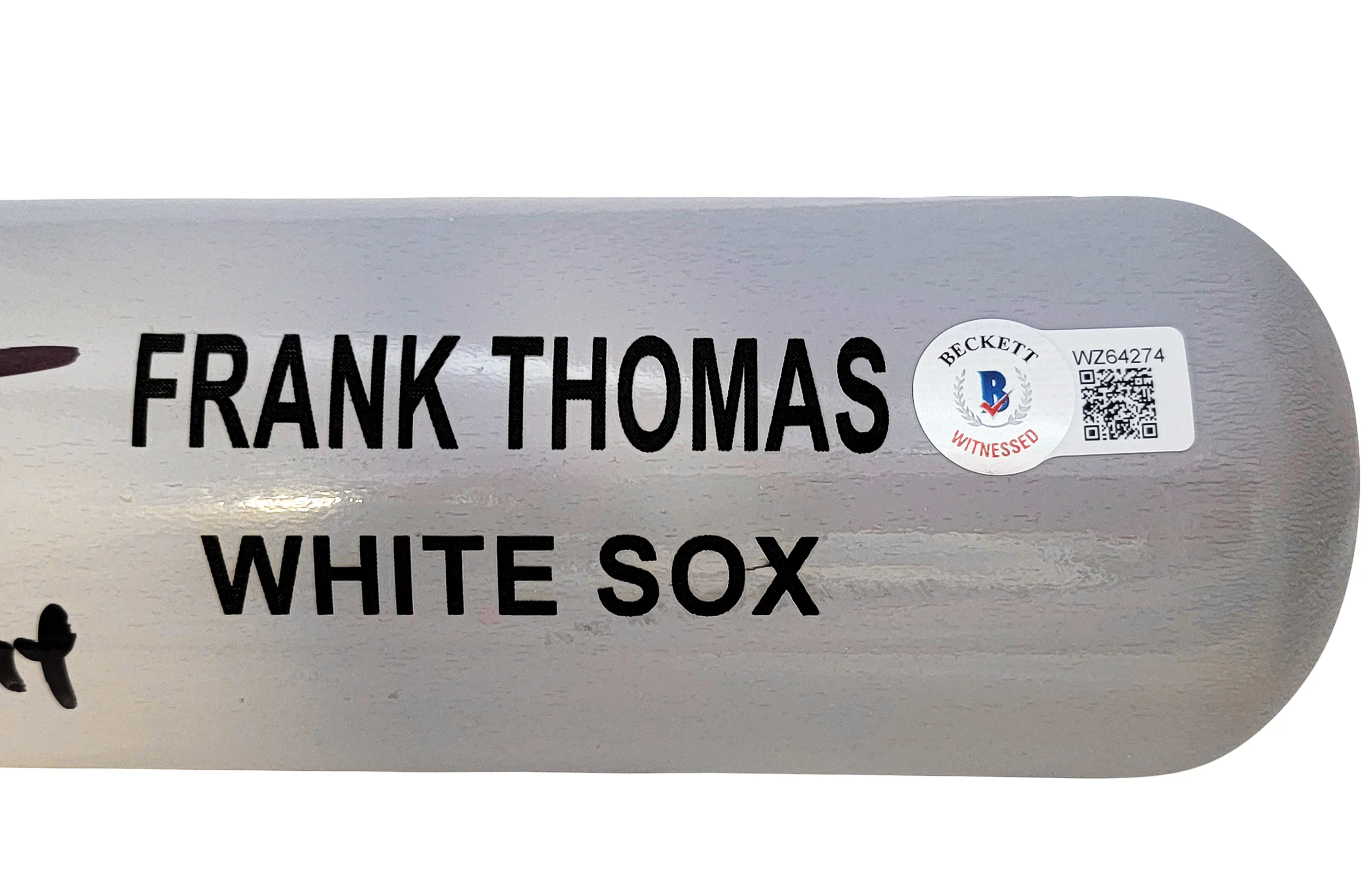 Frank Thomas Autographed Gray Rawlings Game Model Bat Chicago White Sox "HOF 2014" Beckett BAS Witness Stock #208242 - Image 5