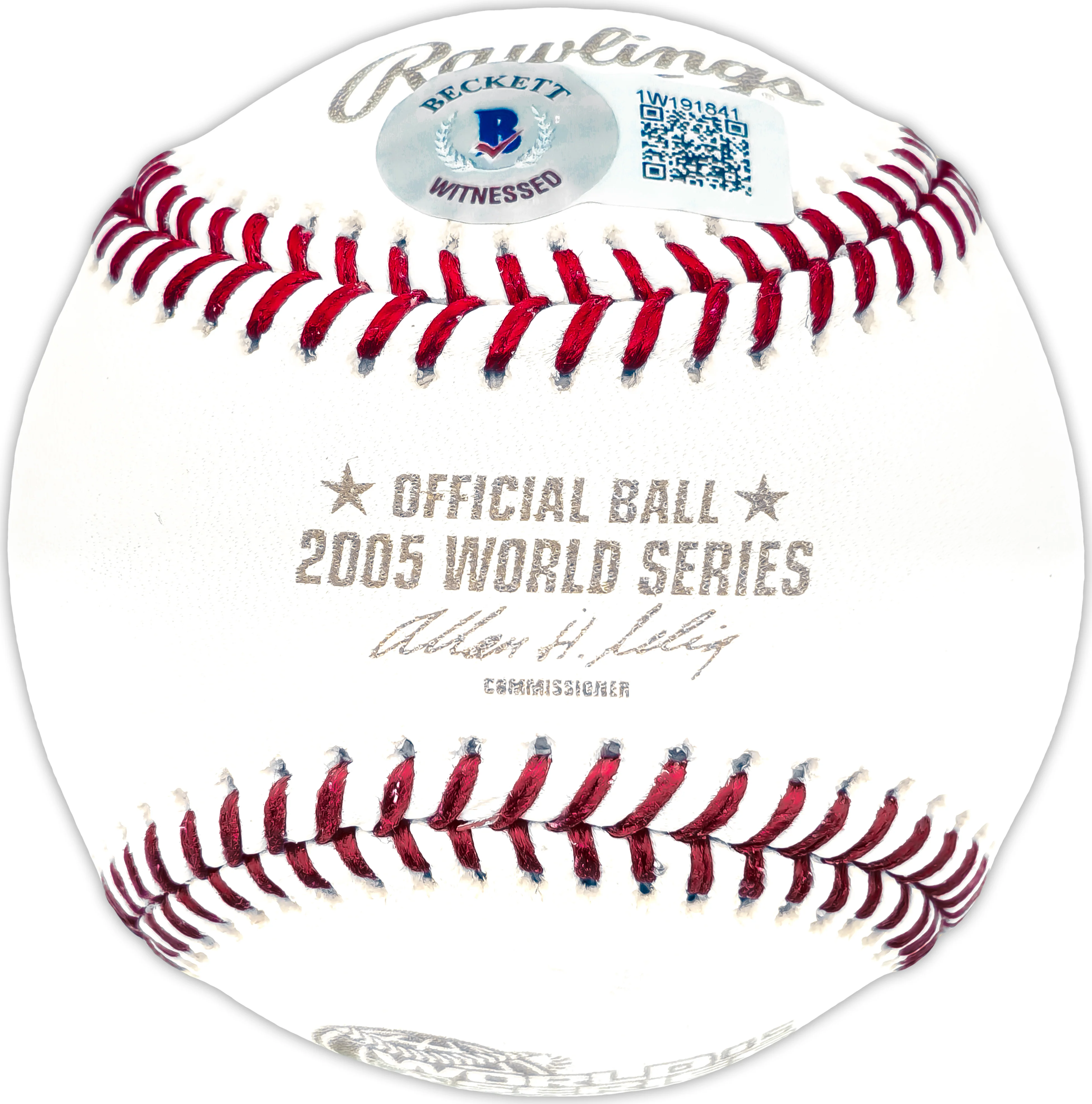 Frank Thomas Autographed Official 2005 World Series Logo MLB Baseball Chicago White Sox Beckett BAS Witness Stock #232861 - Image 2