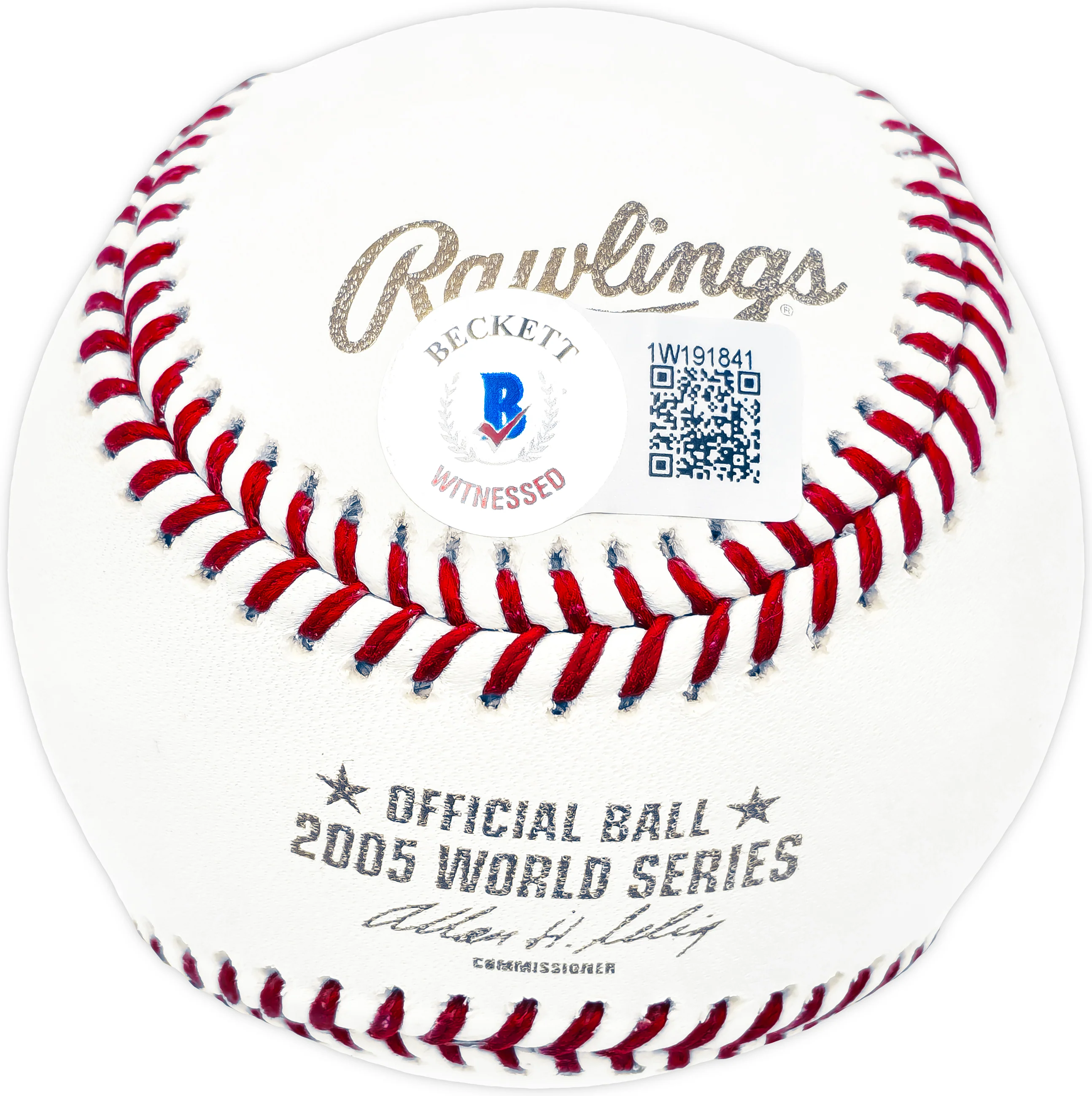 Frank Thomas Autographed Official 2005 World Series Logo MLB Baseball Chicago White Sox Beckett BAS Witness Stock #232861 - Image 3