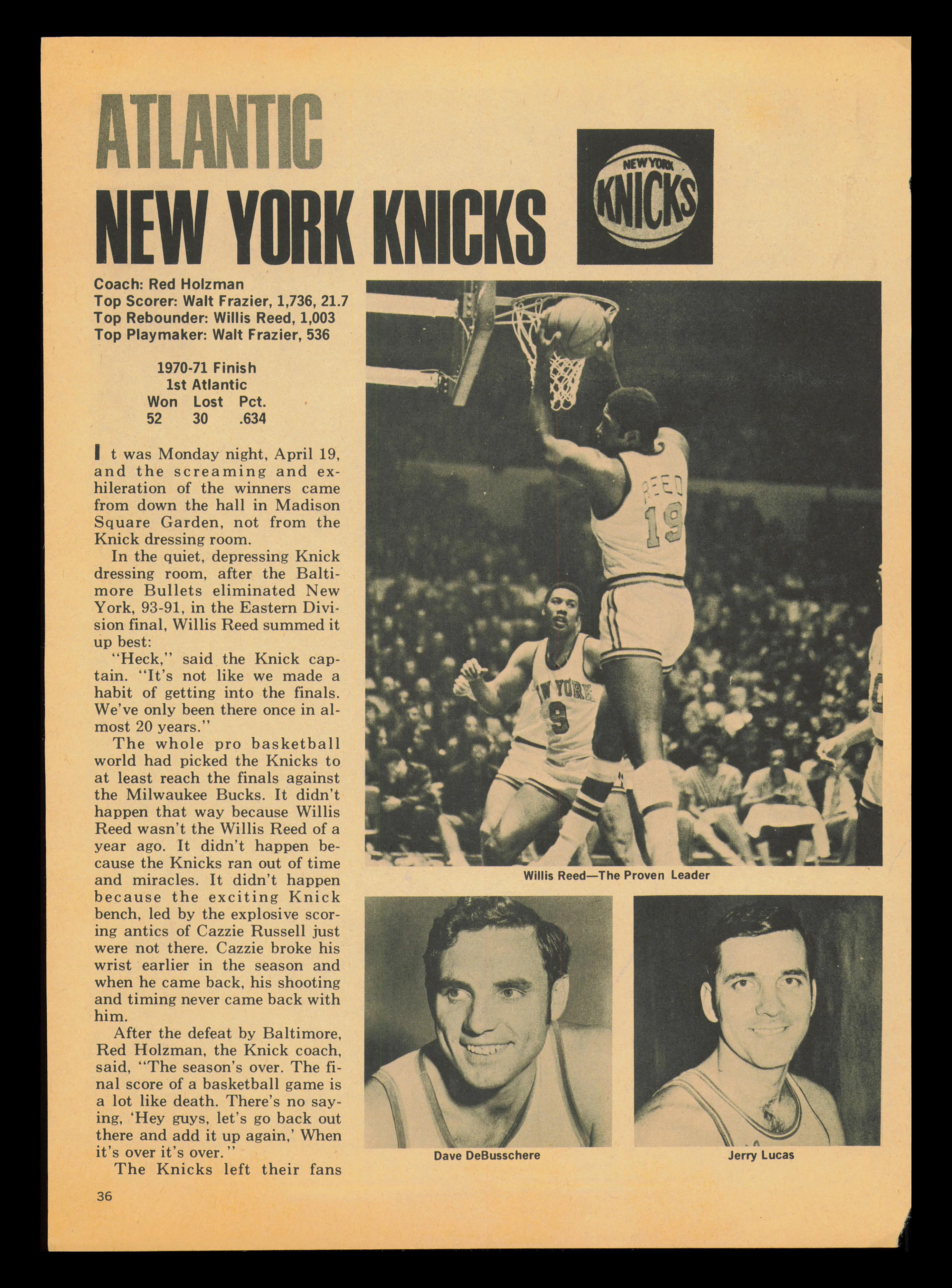 Fred Brown, Ken Durrett, Cliff Meely, Jim Cleamons & Dean Meminger Autographed 8x11 Magazine Photo SKU #238060 - Image 2