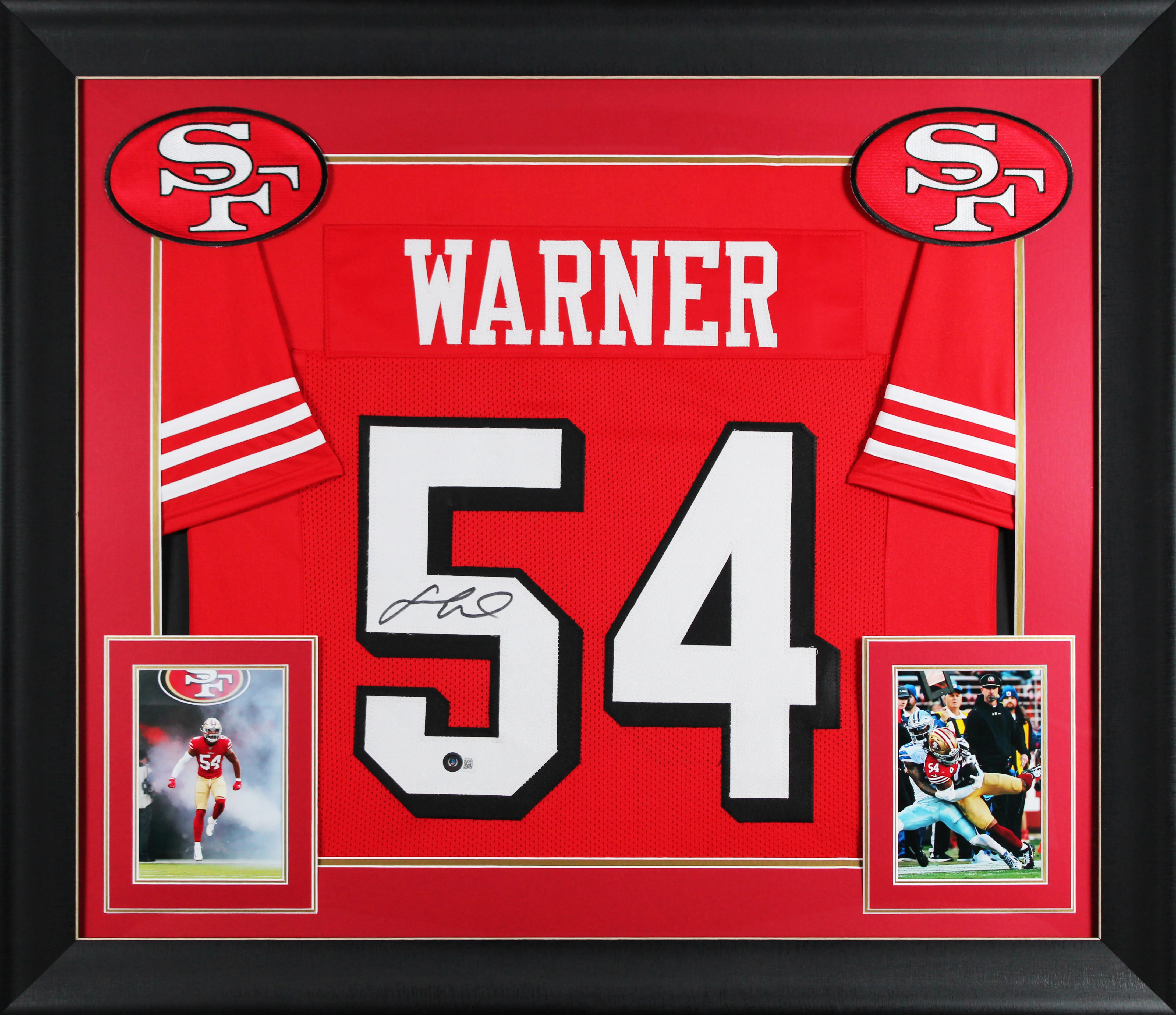 Fred Warner Authentic Signed Red Pro Style Framed Jersey w/ Dropshadow BAS - Image 2