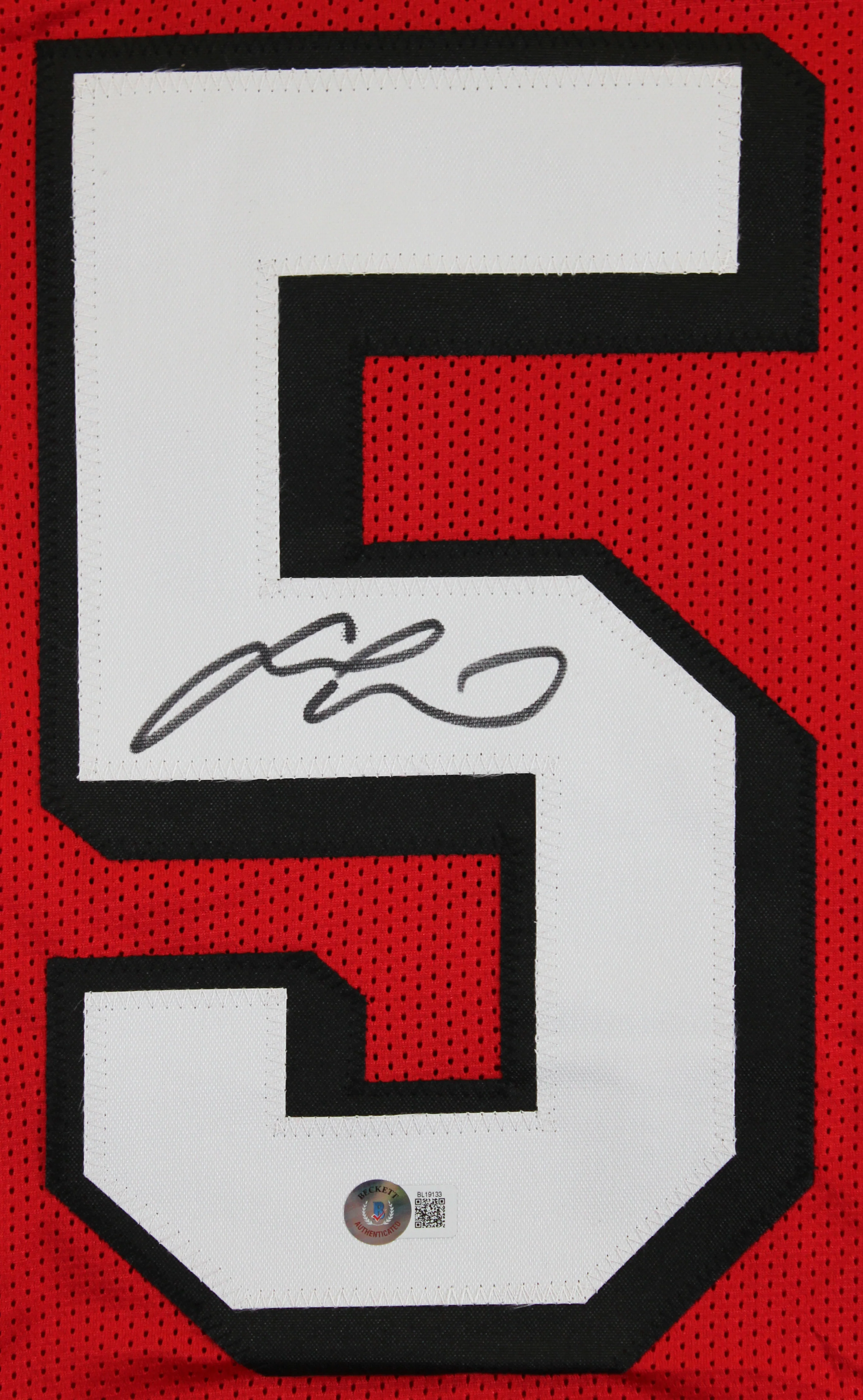 Fred Warner Authentic Signed Red Pro Style Jersey w/ Dropshadow BAS - Image 3