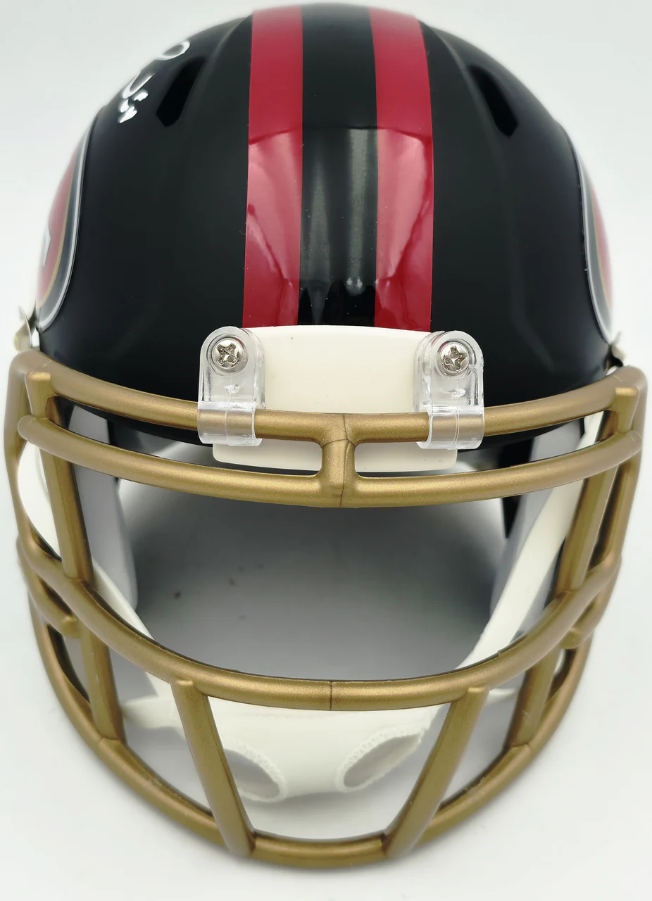 Fred Warner Autographed San Francisco 49ers Black Rivalries Speed Mini Helmet Beckett BAS QR Stock #262508 - Image 4