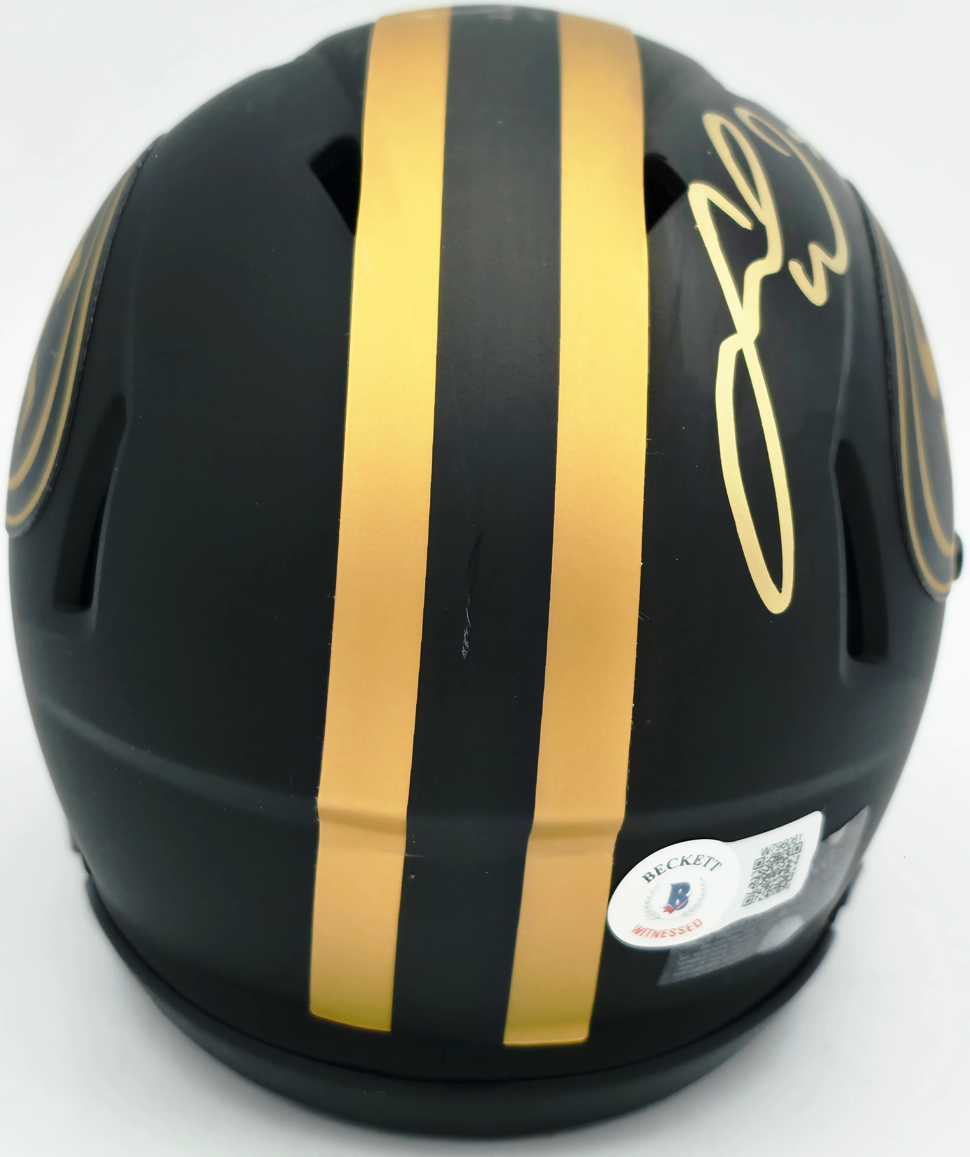 Fred Warner Autographed San Francisco 49ers Eclipse Black Speed Mini Helmet Beckett BAS Witness Stock #261835 - Image 4