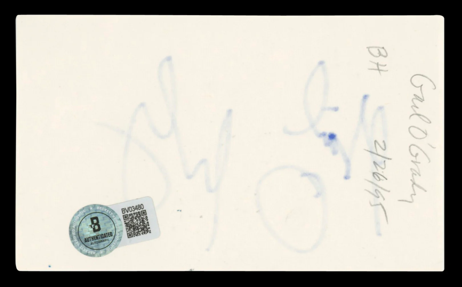 Gail O'Grady NYPD Blue Authentic Signed 3x5 Index Card Autographed BAS #BV03480 - Image 3
