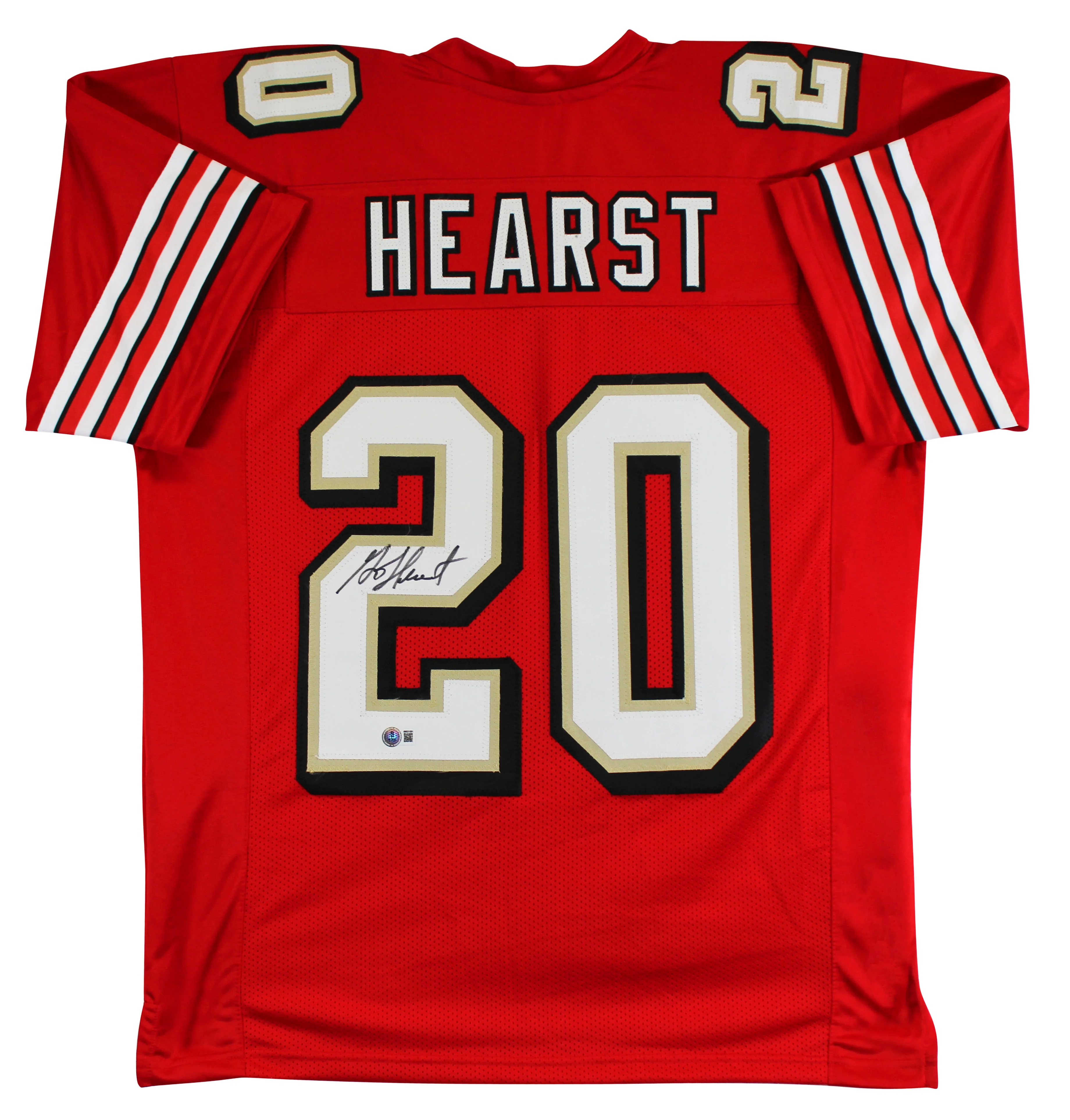 Garrison Hearst Signed Red Pro Style Jersey w/ Dropshadow BAS Witnessed - Image 2