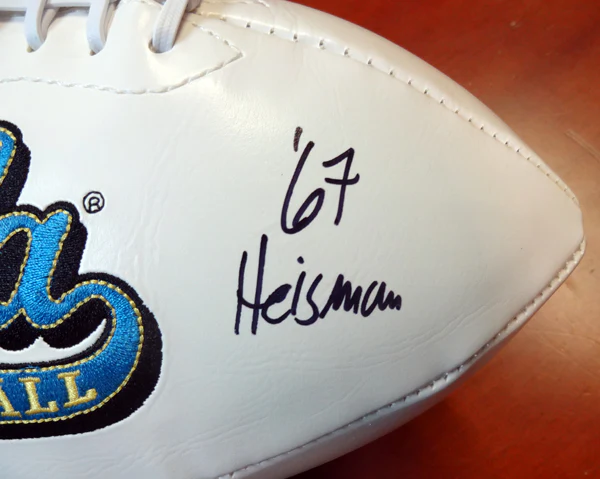 Gary Beban Autographed White Logo Football UCLA Bruins "67 Heisman" PSA/DNA Stock #103885 - Image 4