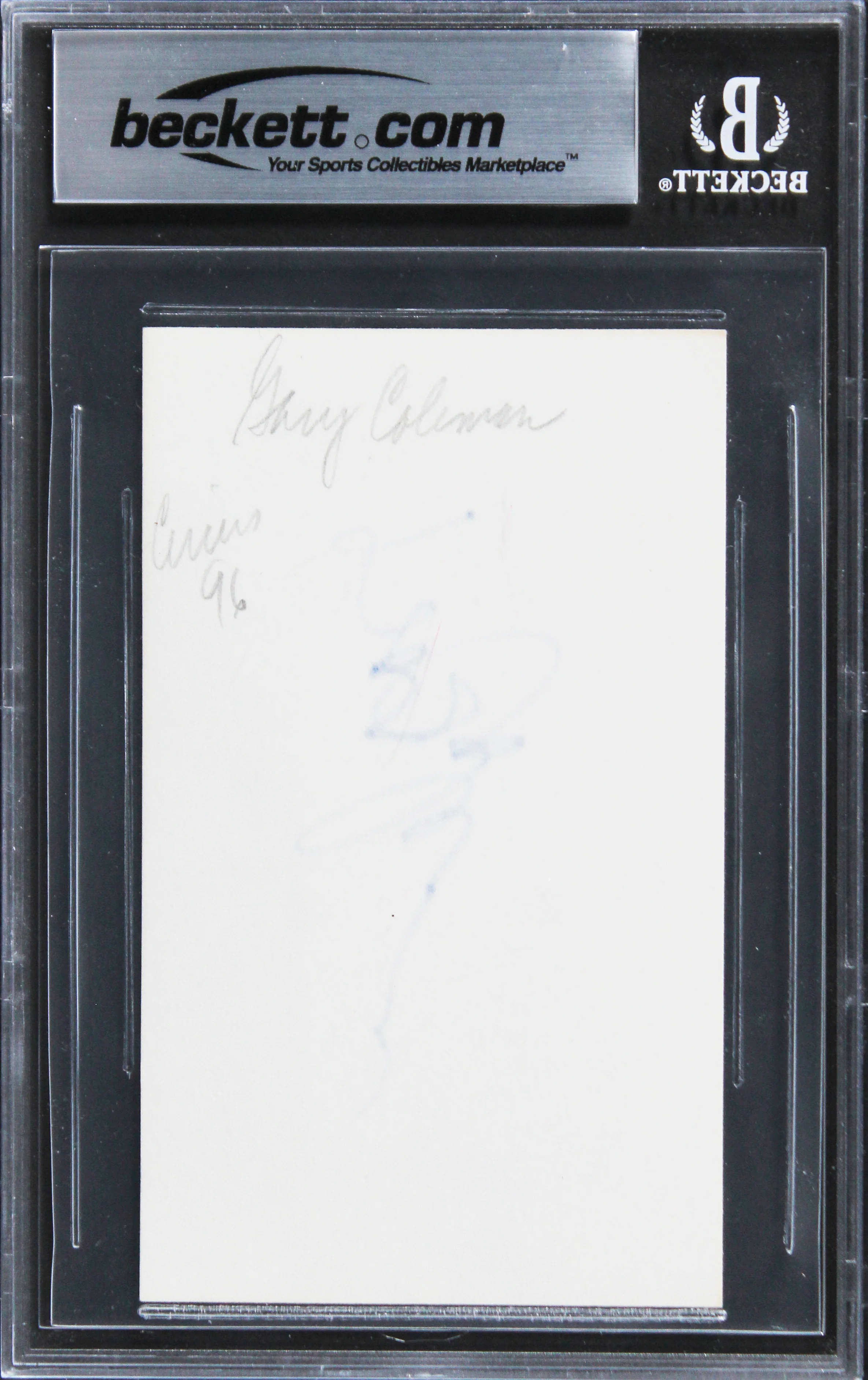 Gary Coleman Diff'rent Strokes Authentic Signed 3x5 Index Card BAS Slabbed 1 - Image 3