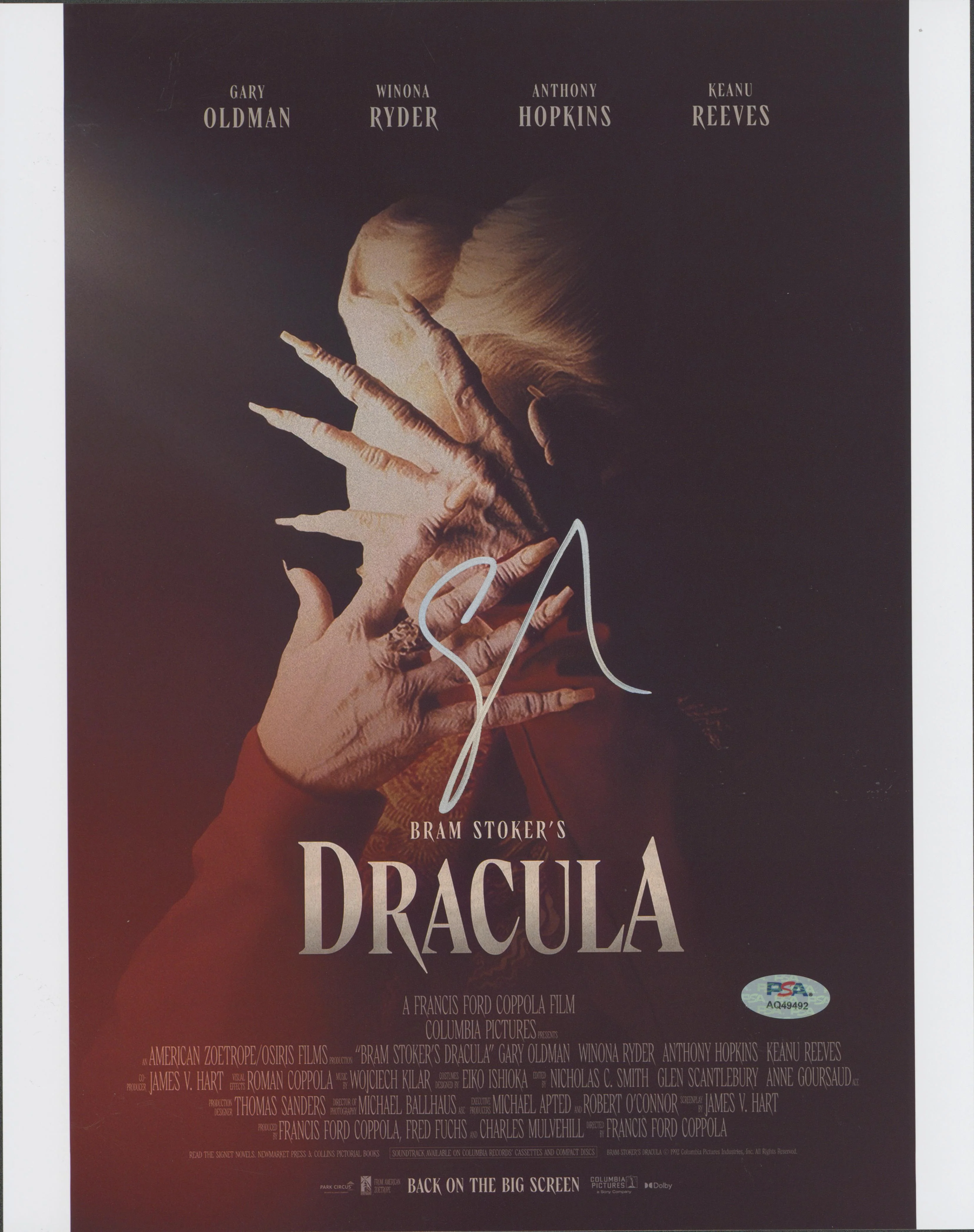 Gary Oldman Bram Stoker's Dracula Authentic Signed 11x14 Photo PSA/DNA #AQ49492 - Image 2