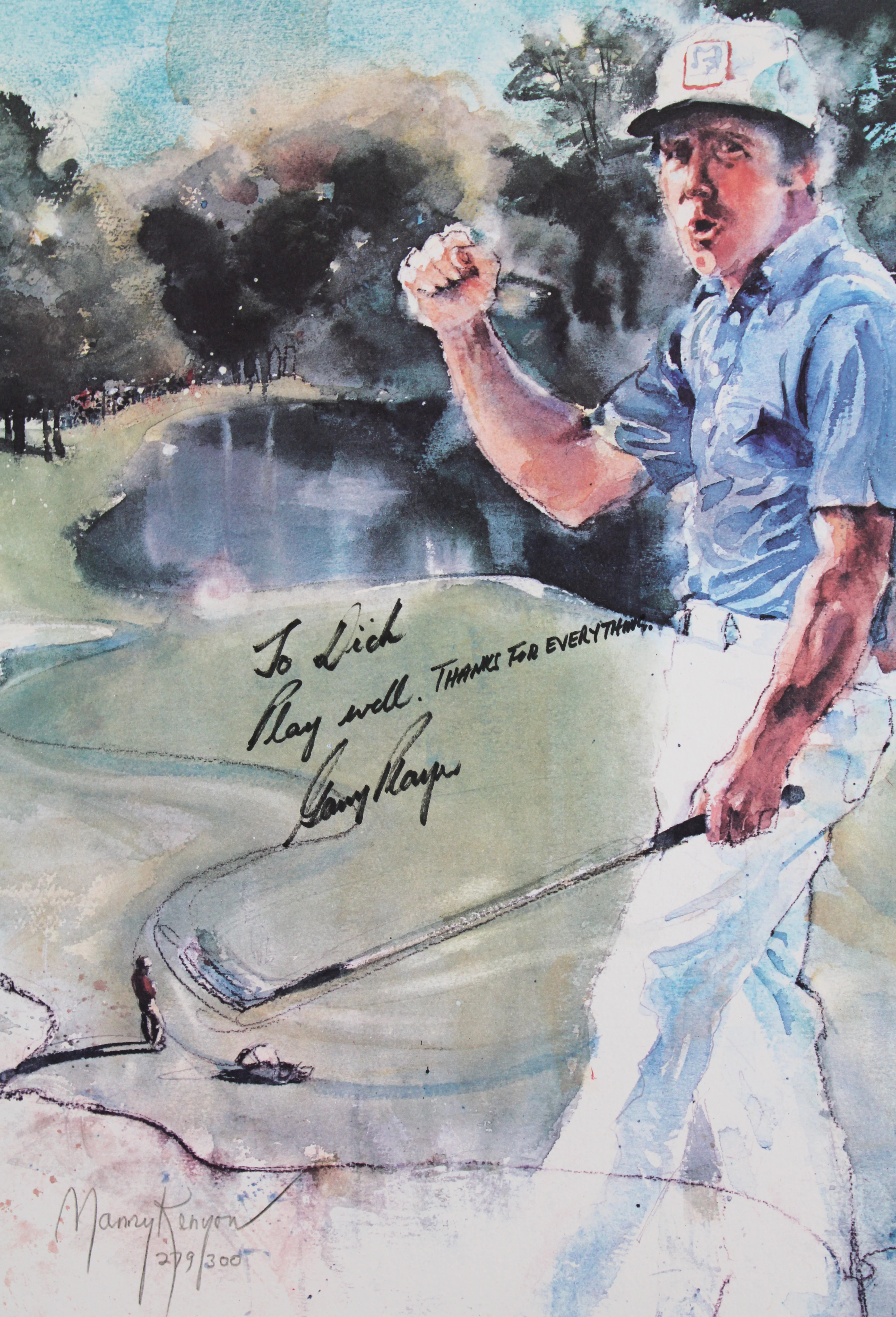 Gary Player & Ann Manry Kenyon Authentic Signed 18x22 Lithograph BAS #AE64003 - Image 3
