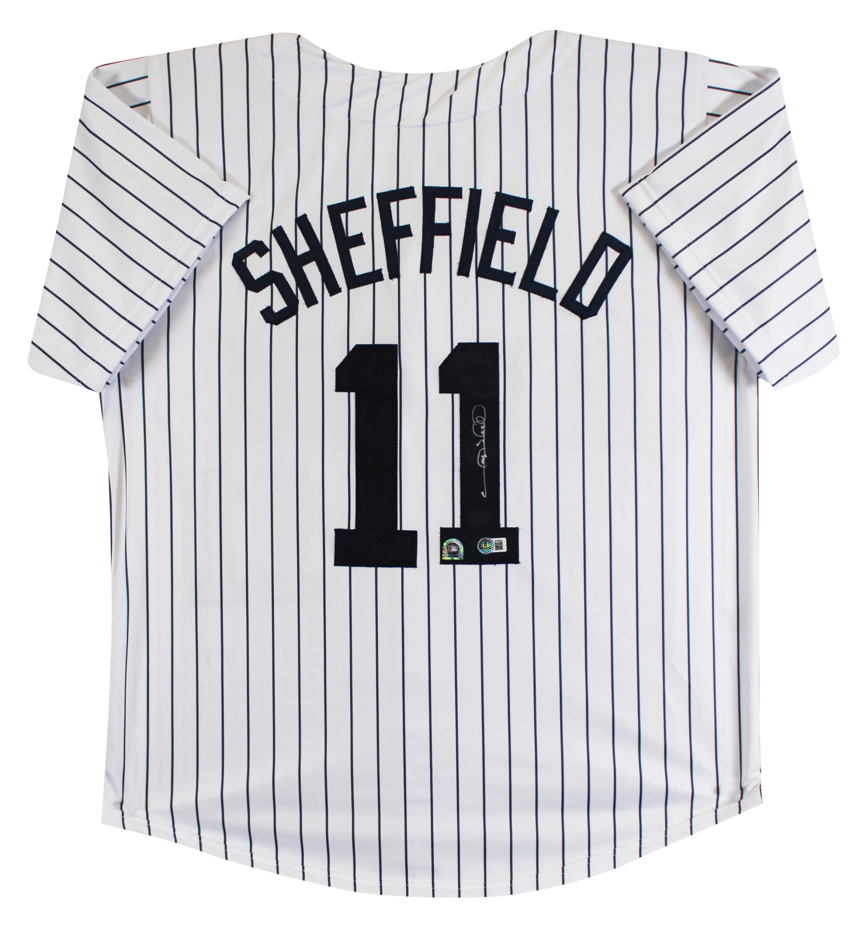 Gary Sheffield Authentic Signed White Pinstripe Pro Style Jersey Autographed BAS