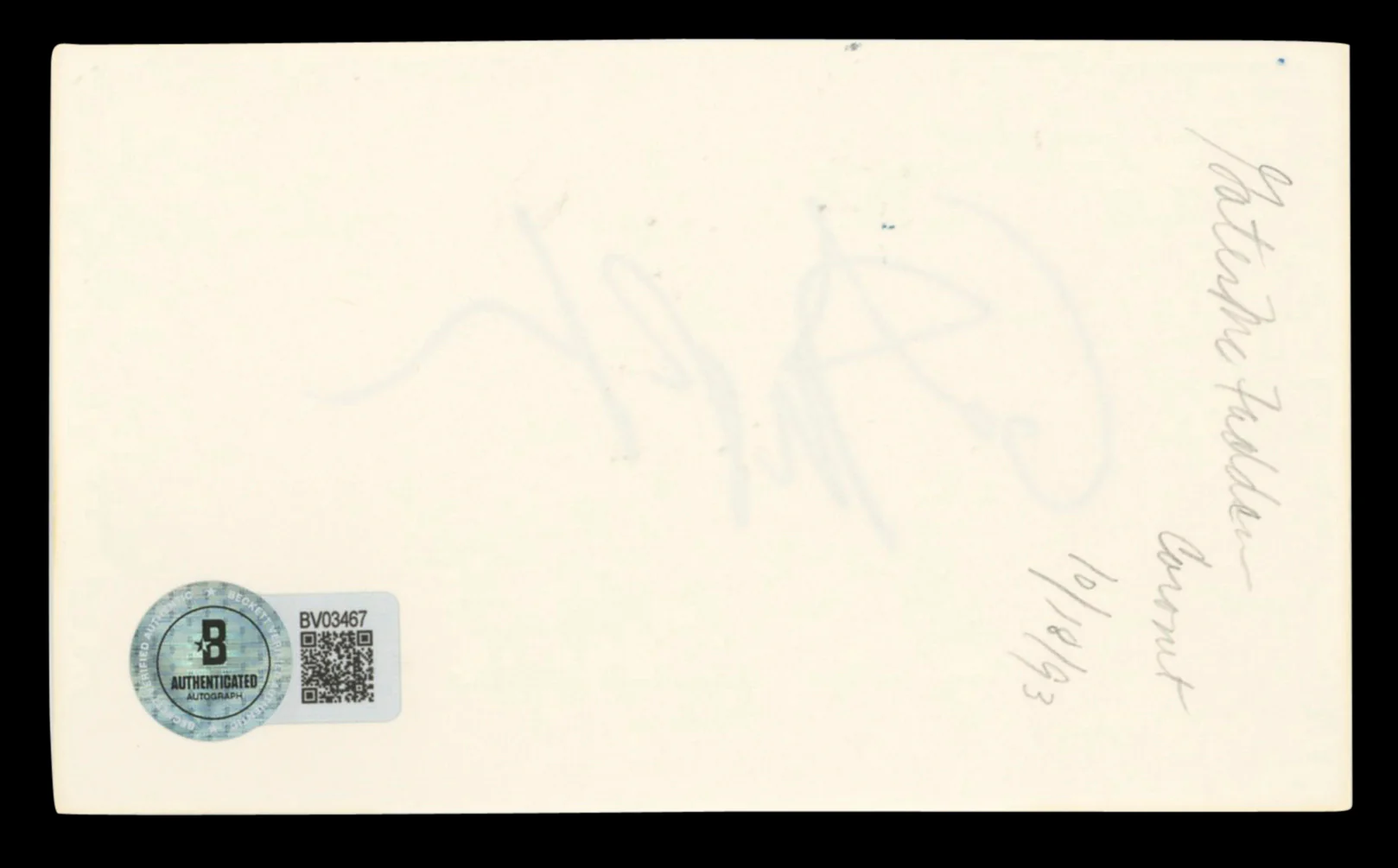 Gates McFadden Star Trek: The Next Generation Signed 3x5 Index Card BAS #BV03467 - Image 3