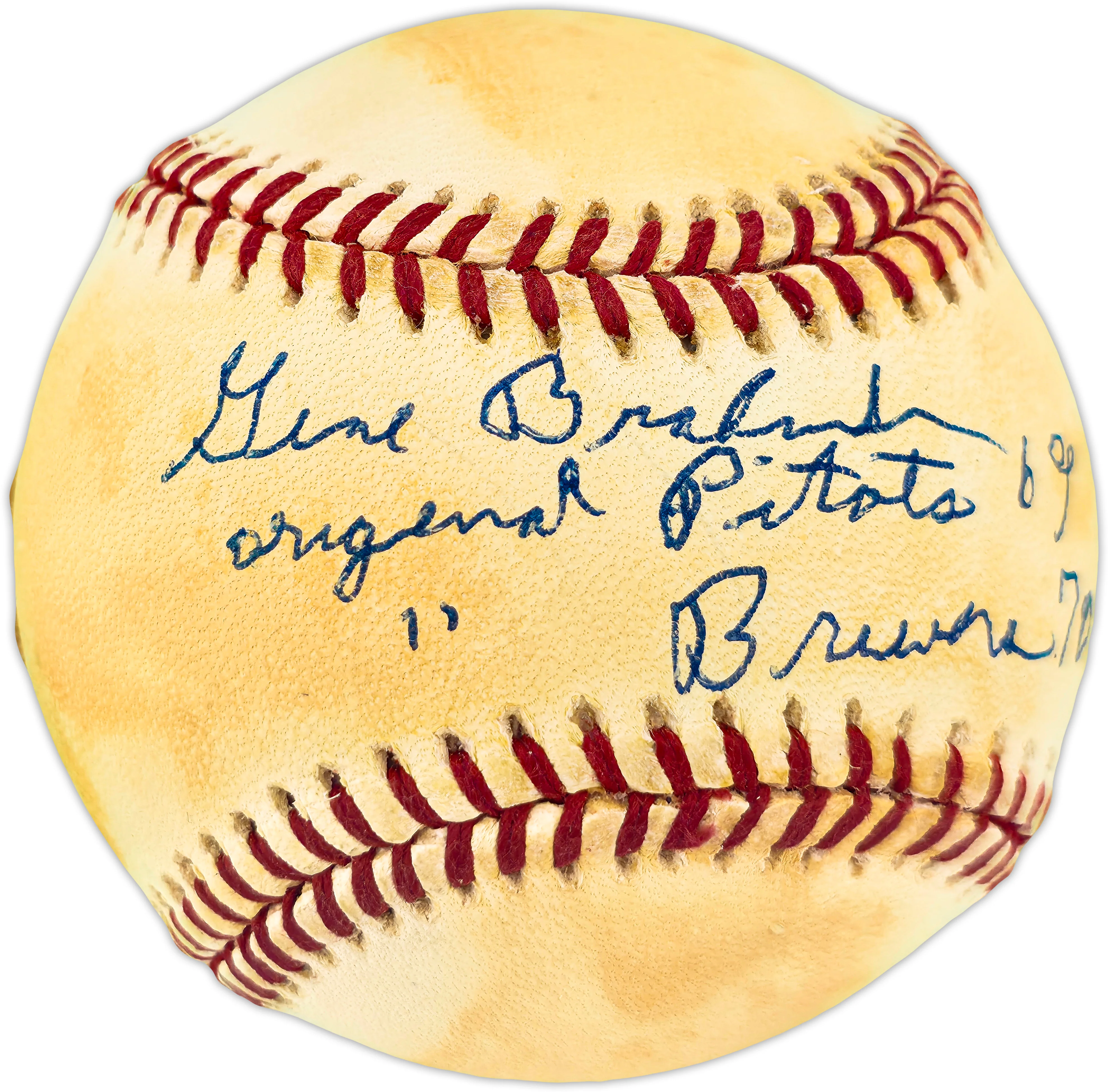 Gene Brabender Autographed Official AL Baseball 1969 Seattle Pilots "Original Pilots" JSA #CF01715 - Image 2