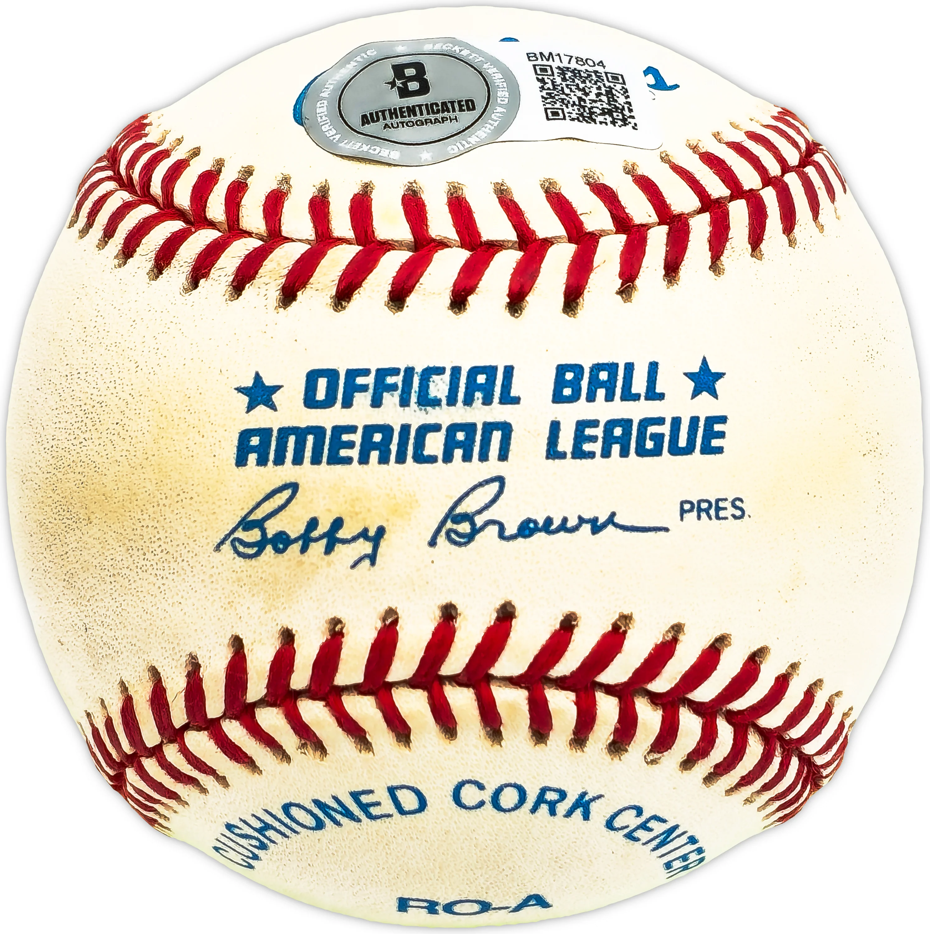 Gene Brabender Autographed Official AL Baseball Orioles, Pilots Beckett BAS QR #BM17804 - Image 2