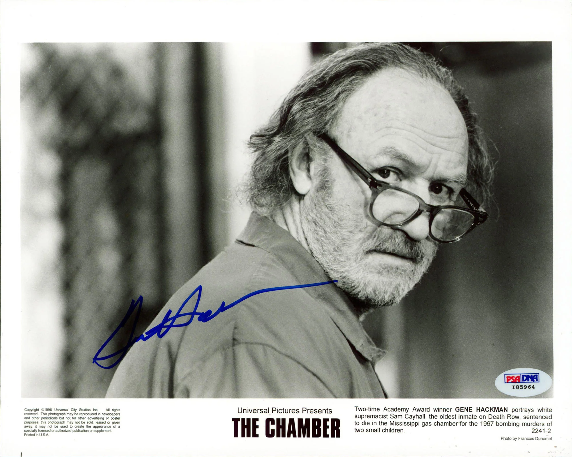 Gene Hackman The Chamber Authentic Signed 8x10 Horizontal Photo PSA/DNA #I85964 - Image 2