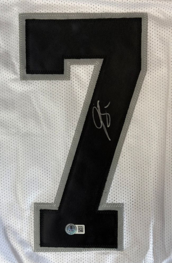 Geno Smith Las Vegas Signed White Football Jersey BAS - Image 2