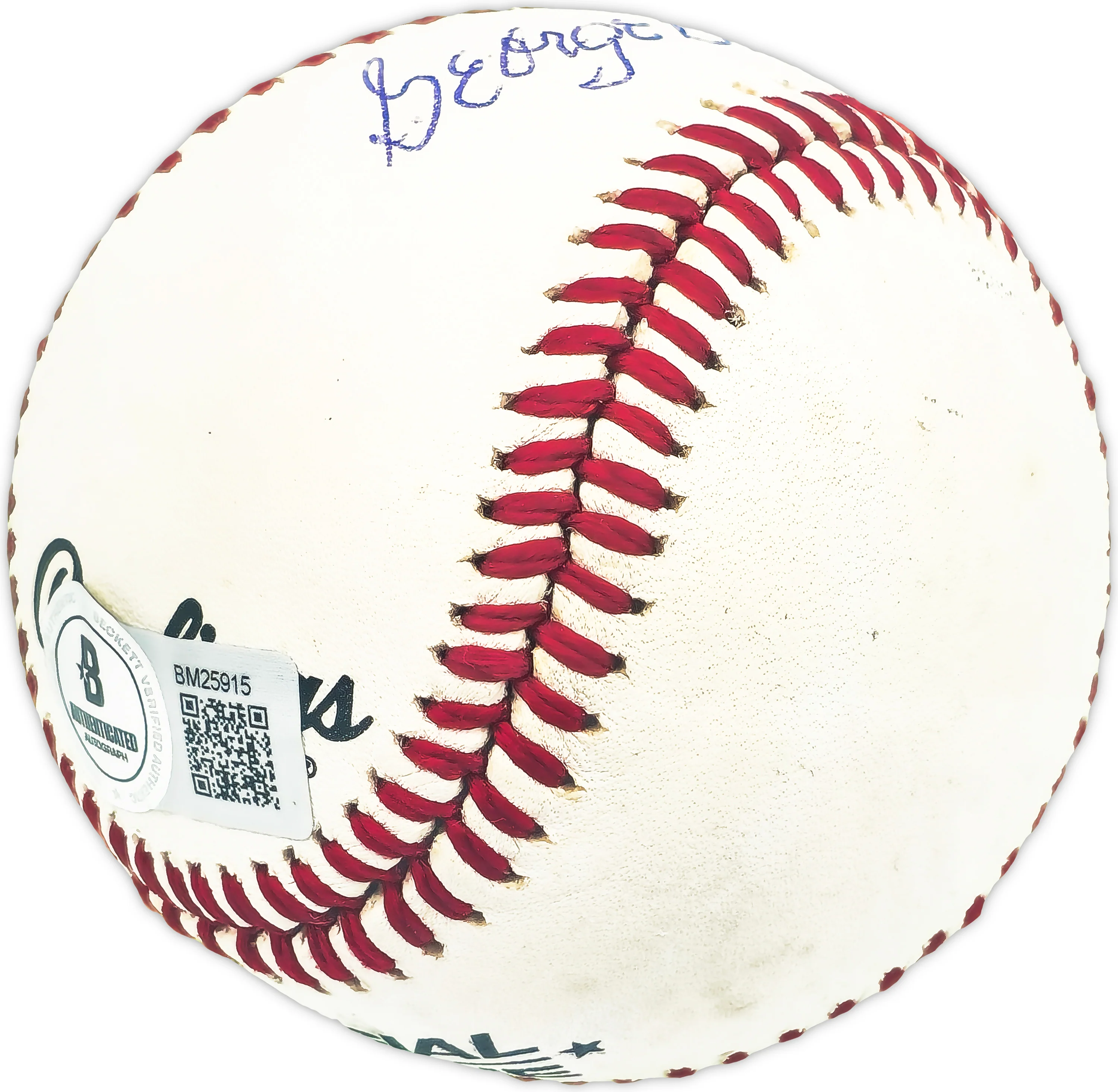 George Bingo Binks Autographed Official League Baseball Washington Senators Beckett BAS QR #BM25915 - Image 3