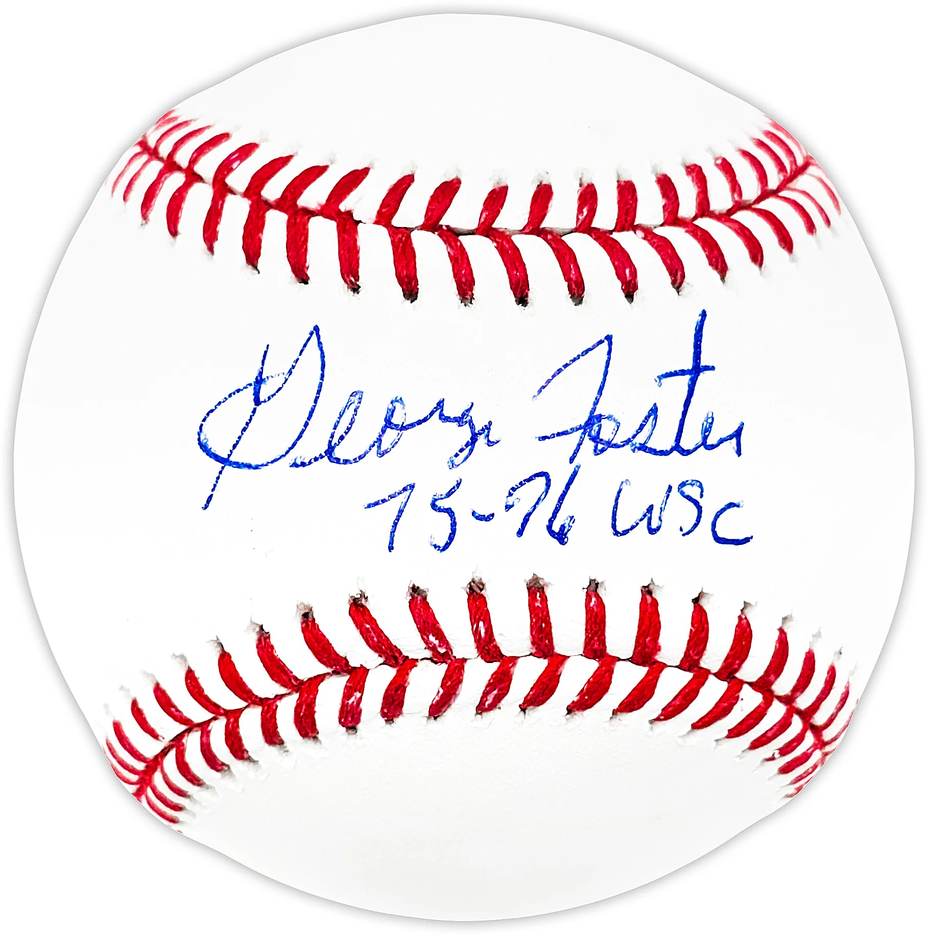 George Foster Autographed Official MLB Baseball Cincinnati Reds "75-76 WSC" Beckett BAS Witness Stock #220716 - Image 2