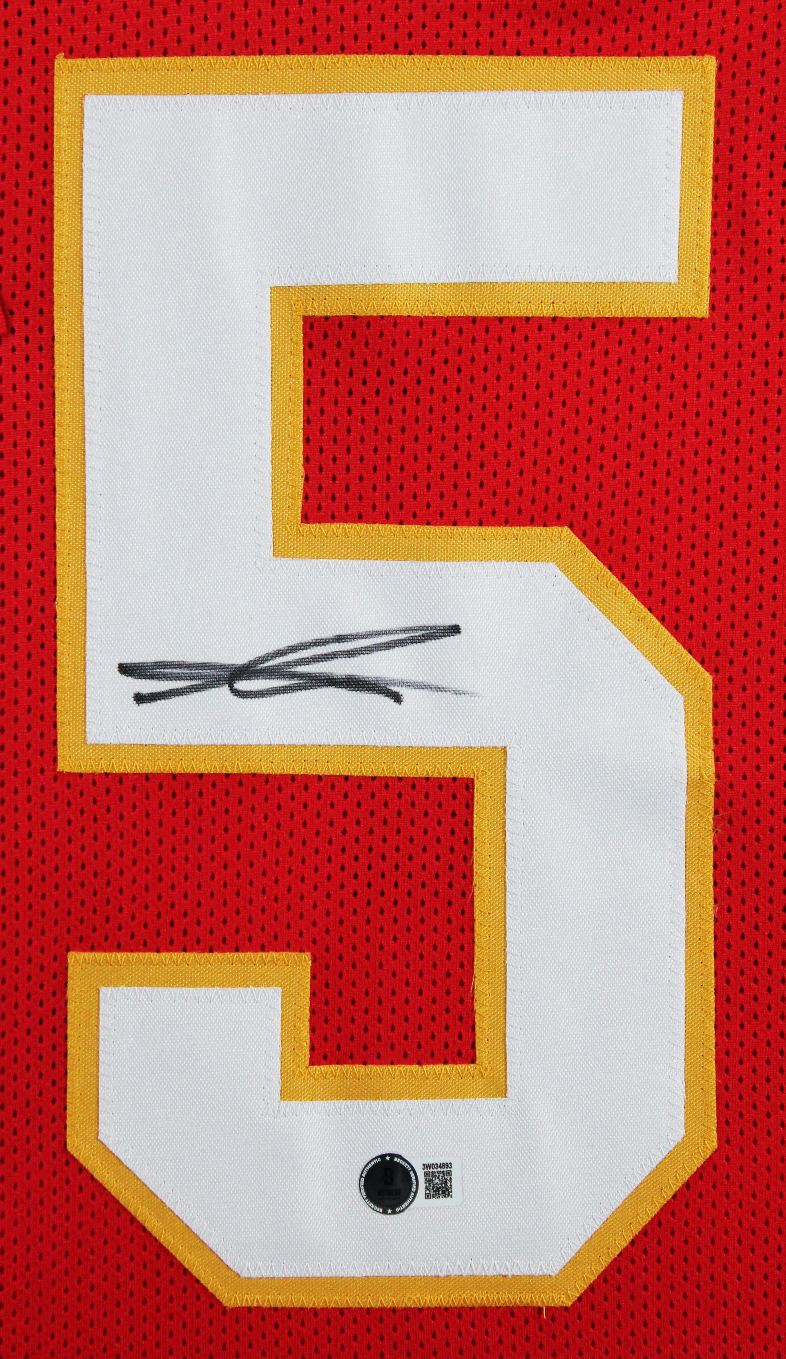 George Karlaftis Authentic Signed Red Pro Style Framed Jersey BAS Witnessed - Image 3